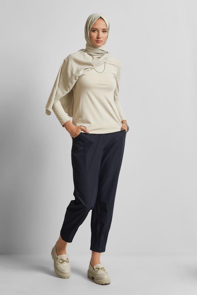 Hijab clothing NAVY BLUE PLEATED PANTS 70892 - ALVİNA
