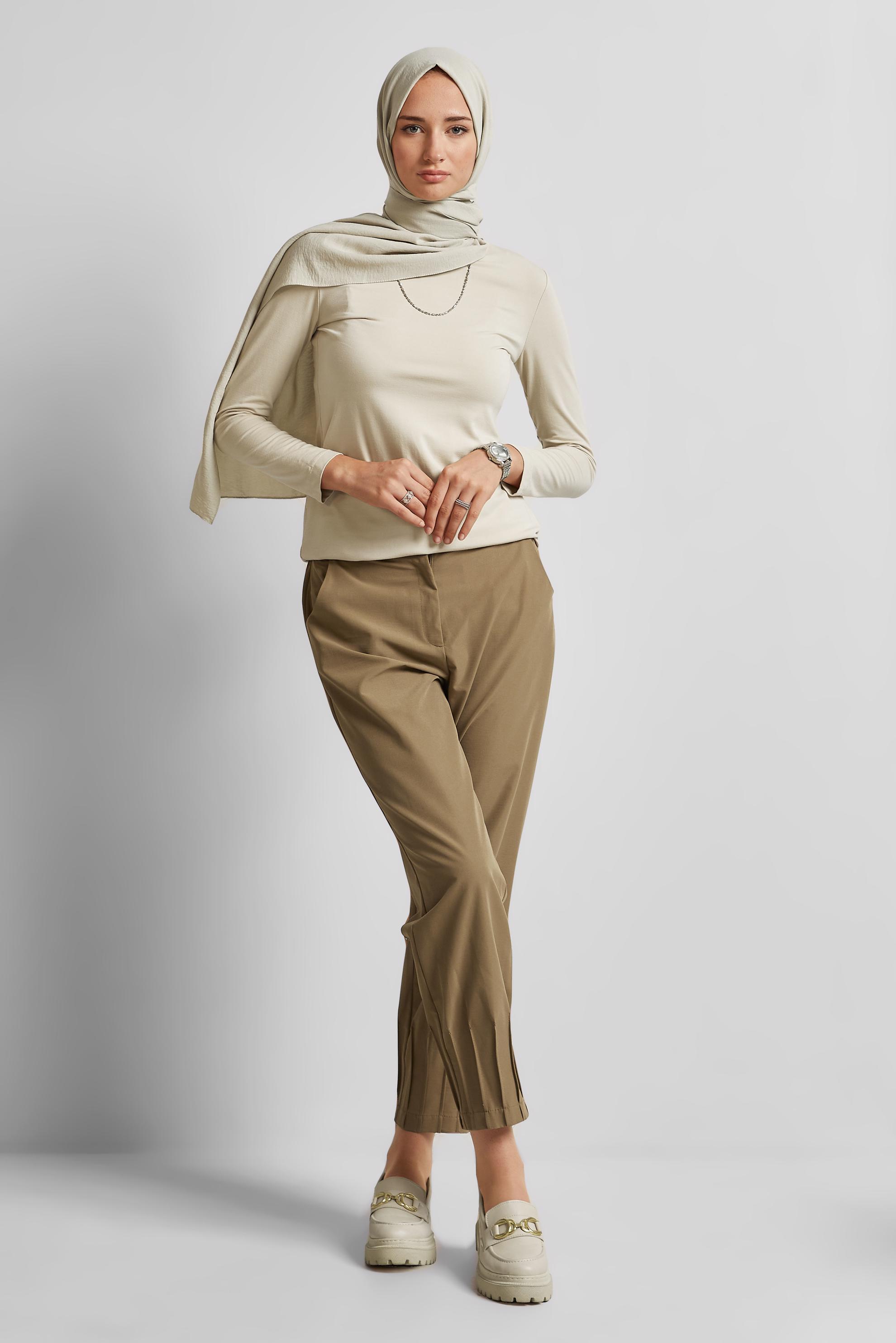 Hijab clothing BROWN PLEATED PANTS 70892