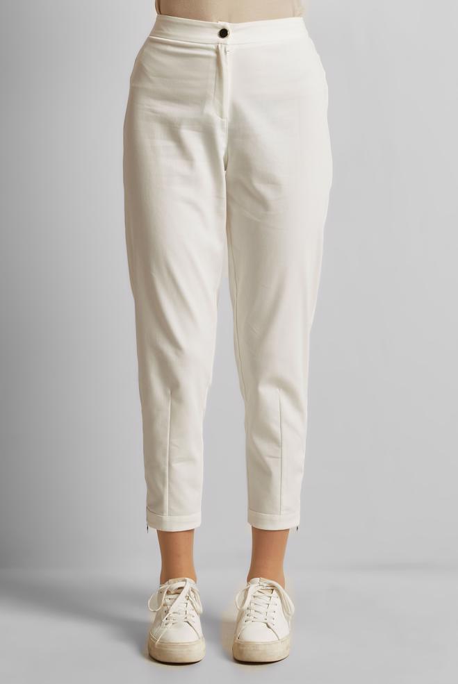 Hijab clothing WHITE ZIPPER DETAILED PANTS 70893 - ALVİNA