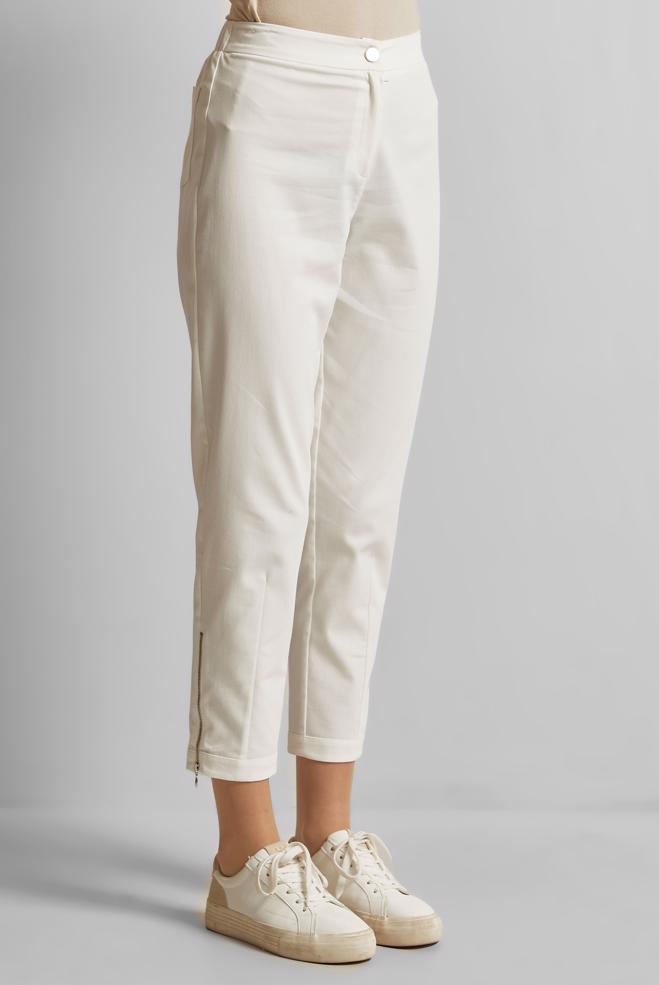 Hijab clothing WHITE ZIPPER DETAILED PANTS 70893 - ALVİNA