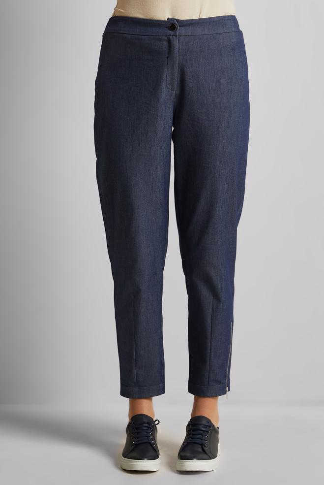 Hijab clothing NAVY BLUE ZIPPER DETAILED PANTS 70893 - ALVİNA
