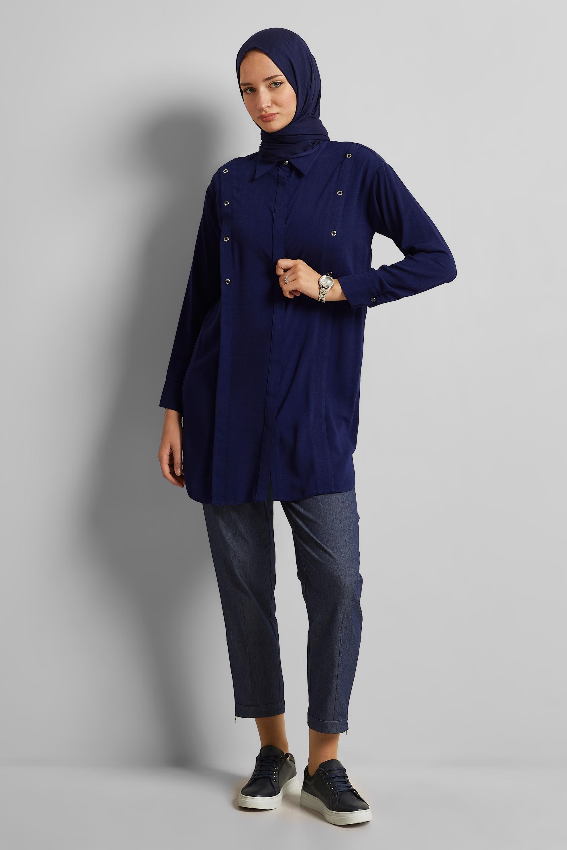 Tesettür giyim LACİVERT FERMUAR DETAYLI PANTOLON 70893
