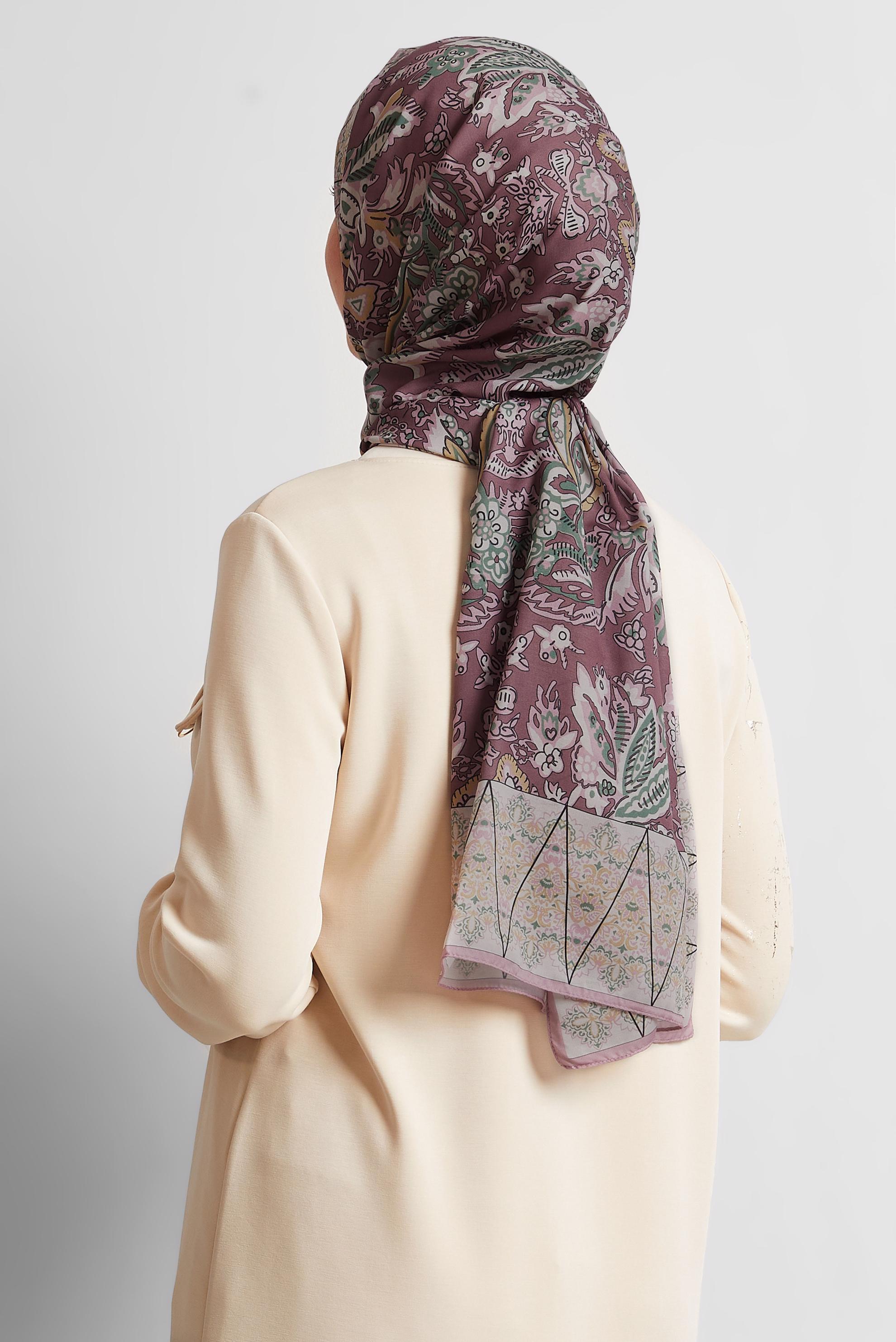 Tesettür giyim PUDRA ALVİNA DESENLİ ŞAL 10171