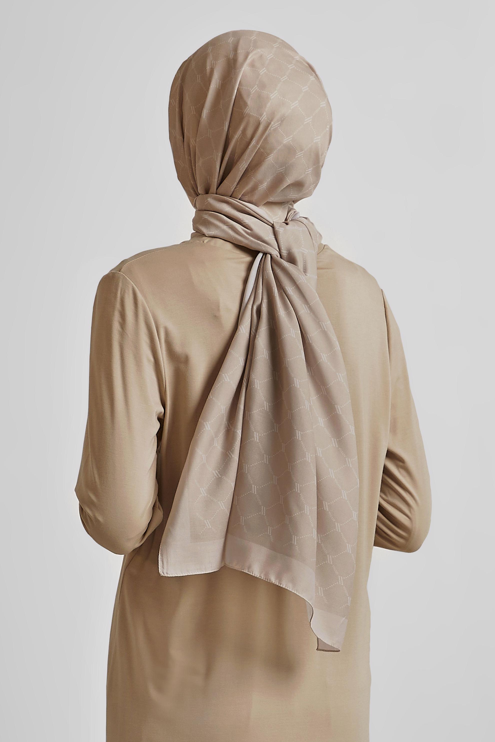 Tesettür giyim BEJ ALVİNA DESENLİ ŞAL 10281