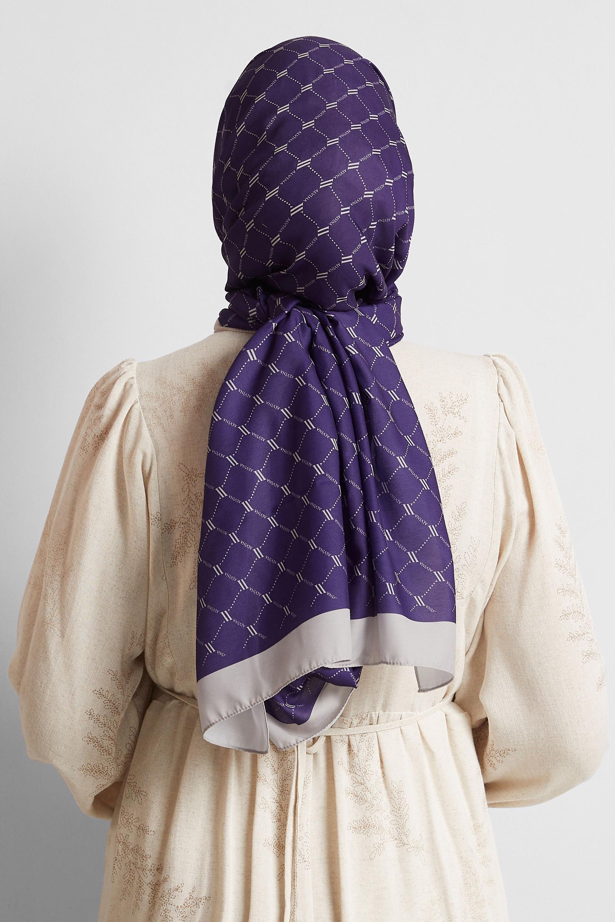 Tesettür giyim MOR ALVİNA DESENLİ ŞAL 10281