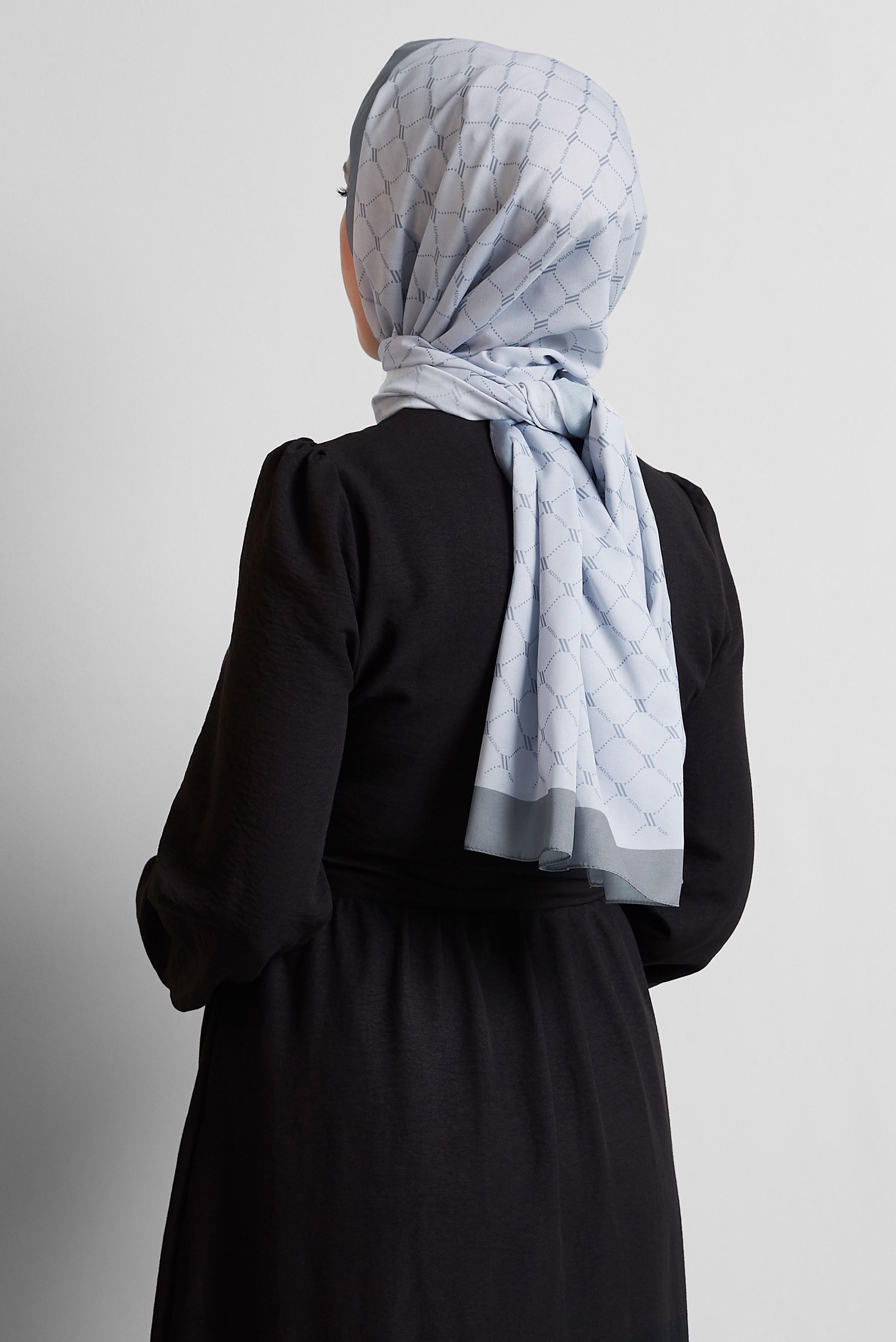 Tesettür giyim GRİ ALVİNA DESENLİ ŞAL 10281