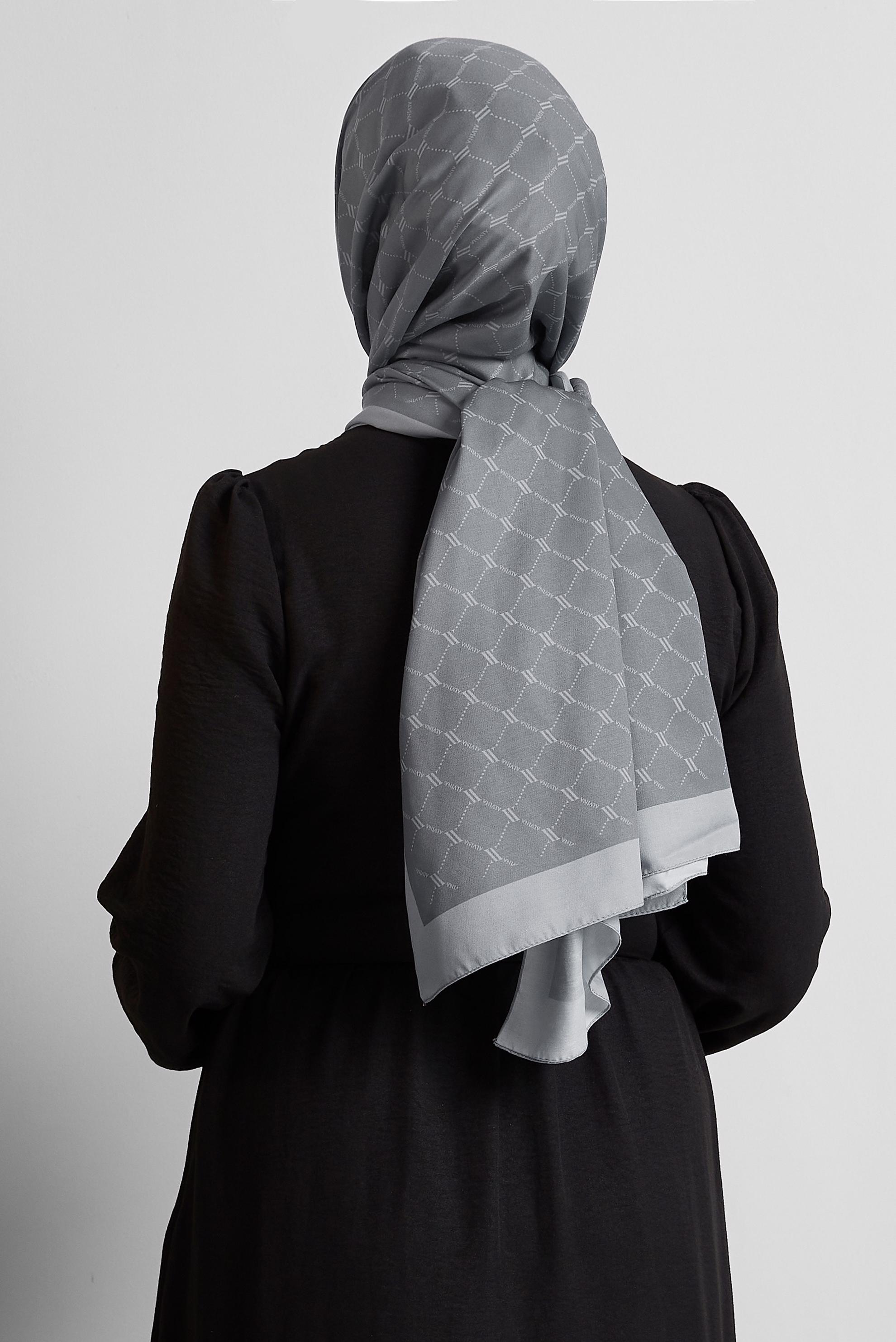 Tesettür giyim GRİ ALVİNA DESENLİ ŞAL 10281