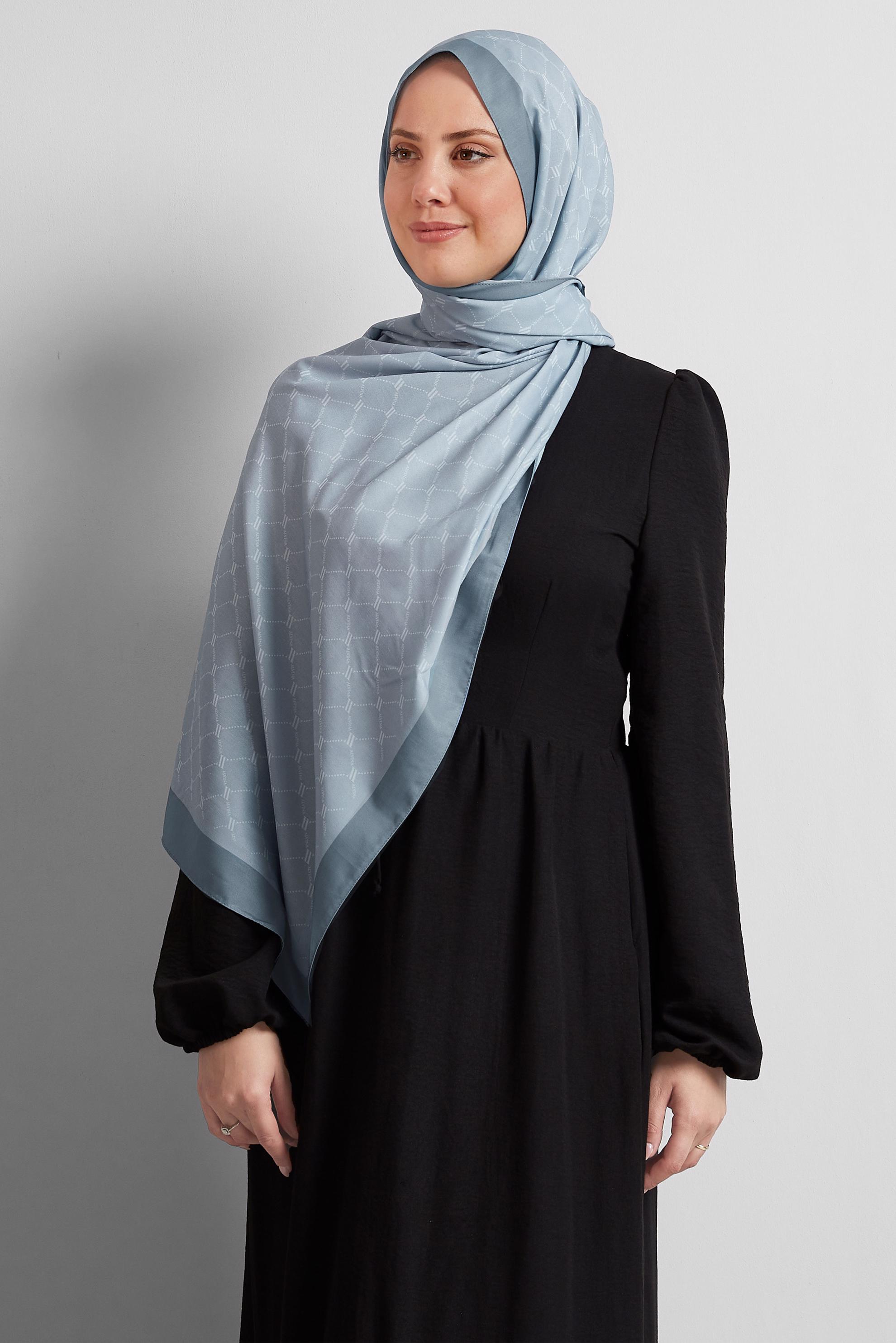 Tesettür giyim GÜMÜŞ ALVİNA DESENLİ ŞAL 10281