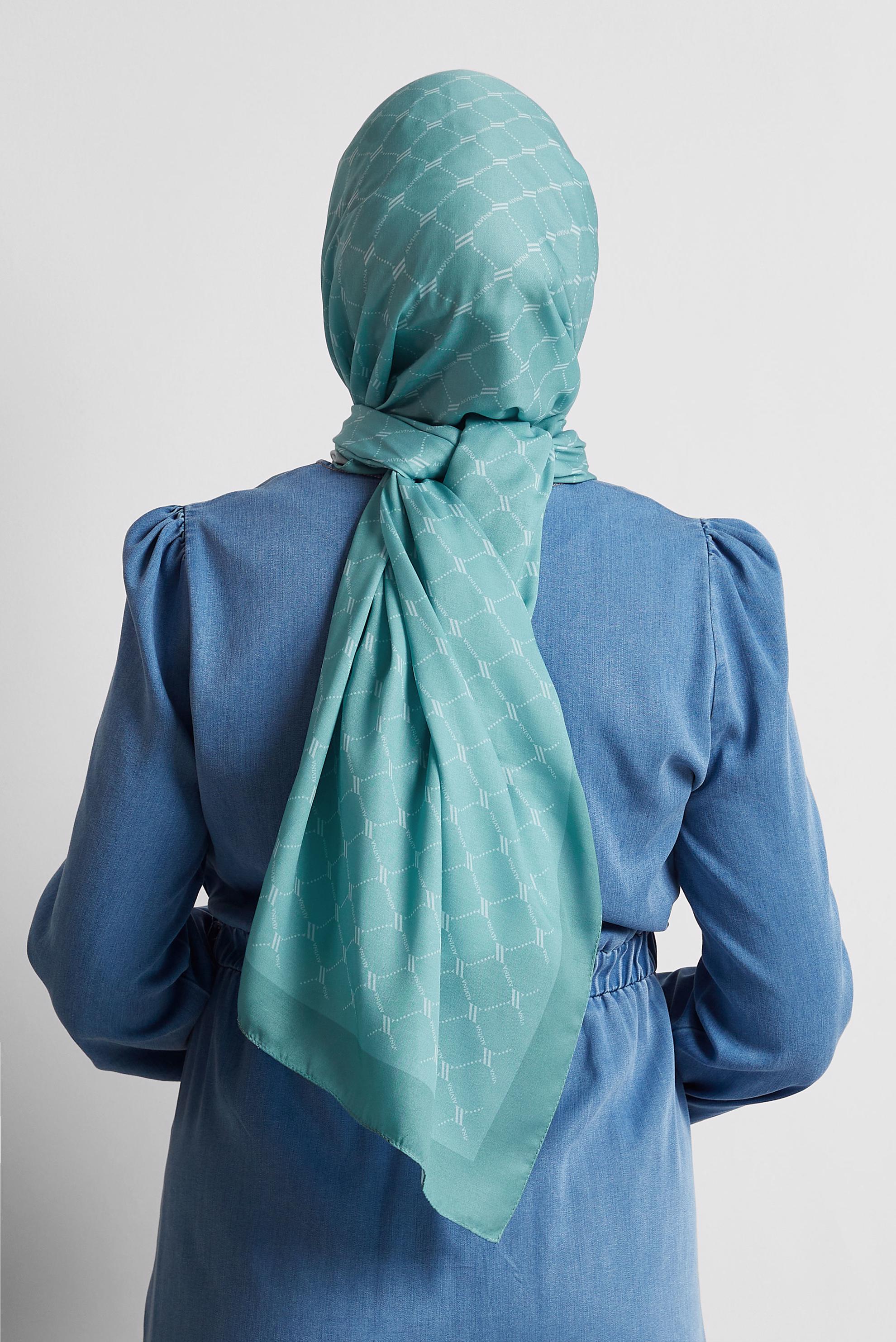 Tesettür giyim MAVİ ALVİNA DESENLİ ŞAL 10281