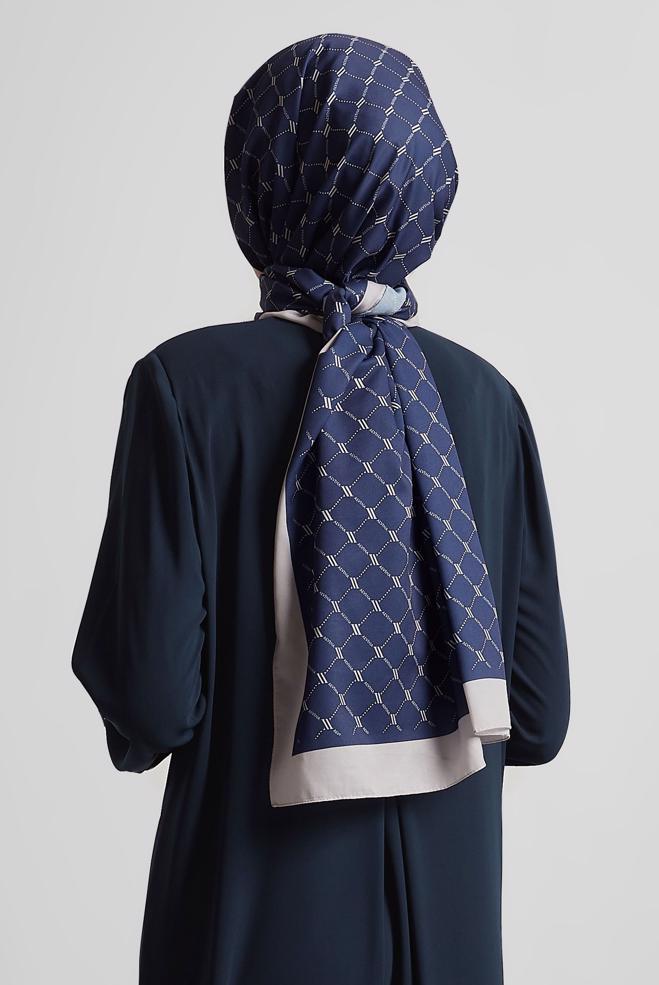 Tesettür giyim LACİVERT ALVİNA DESENLİ ŞAL 10281 - ALVİNA