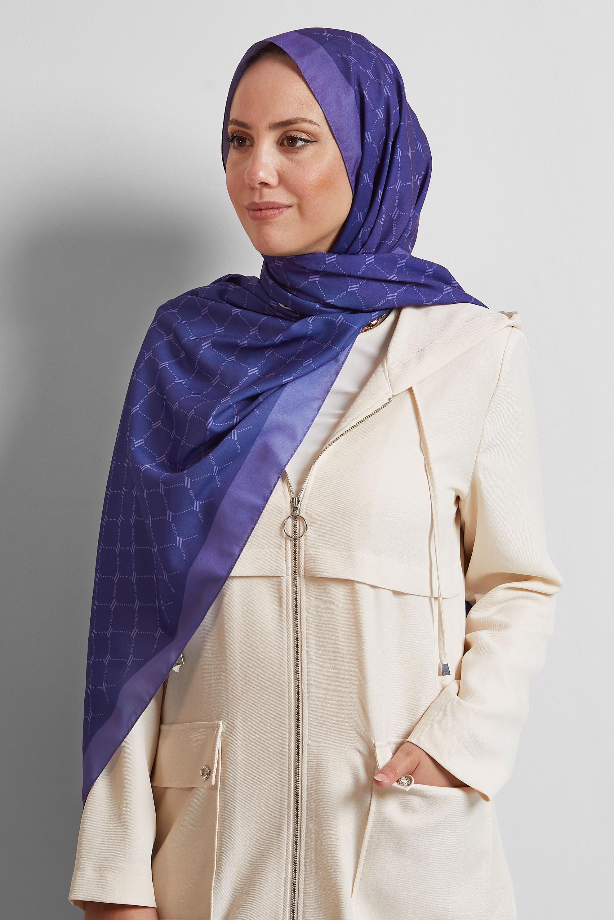 Tesettür giyim MOR ALVİNA DESENLİ ŞAL 10281