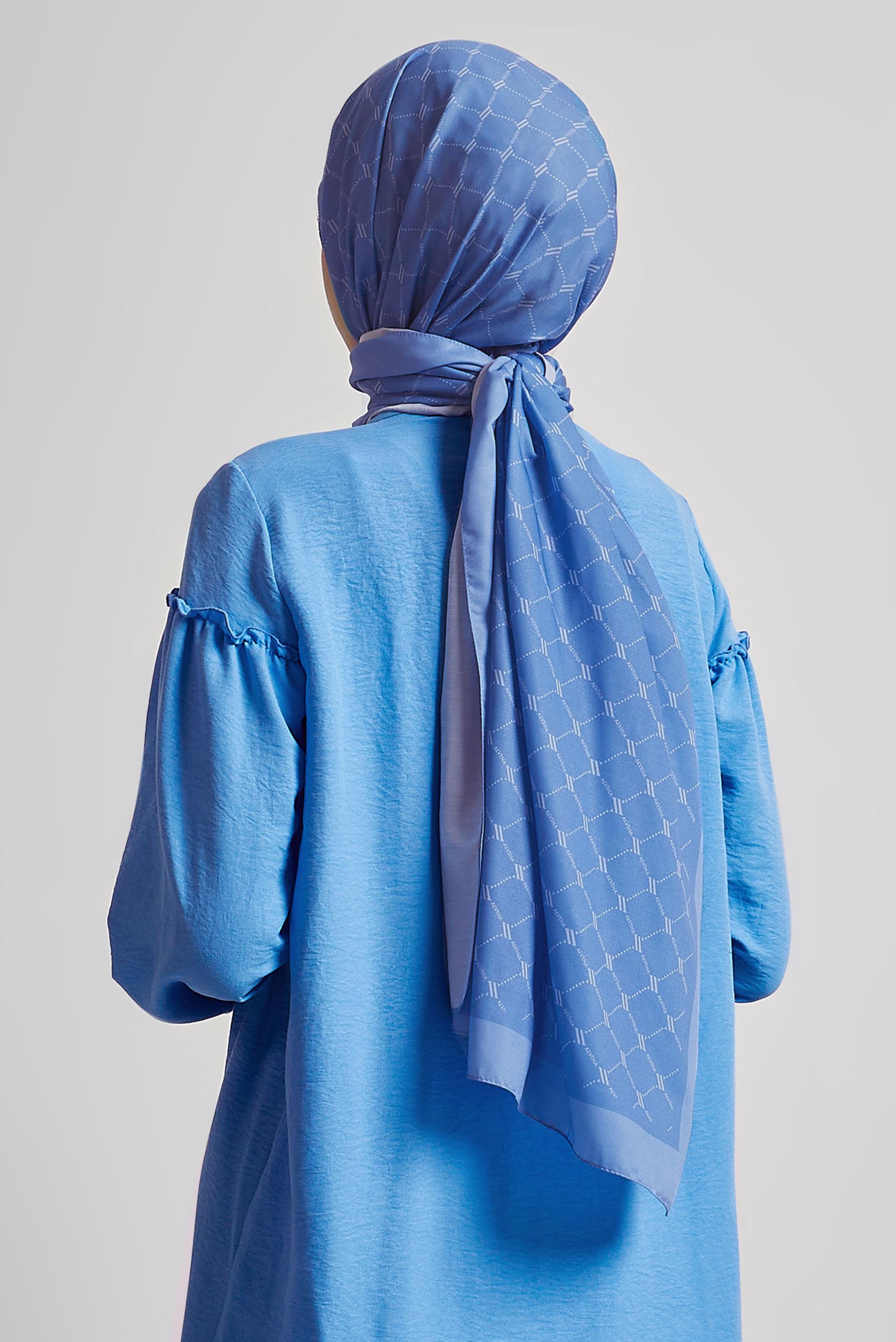 Tesettür giyim MAVİ ALVİNA DESENLİ ŞAL 10281