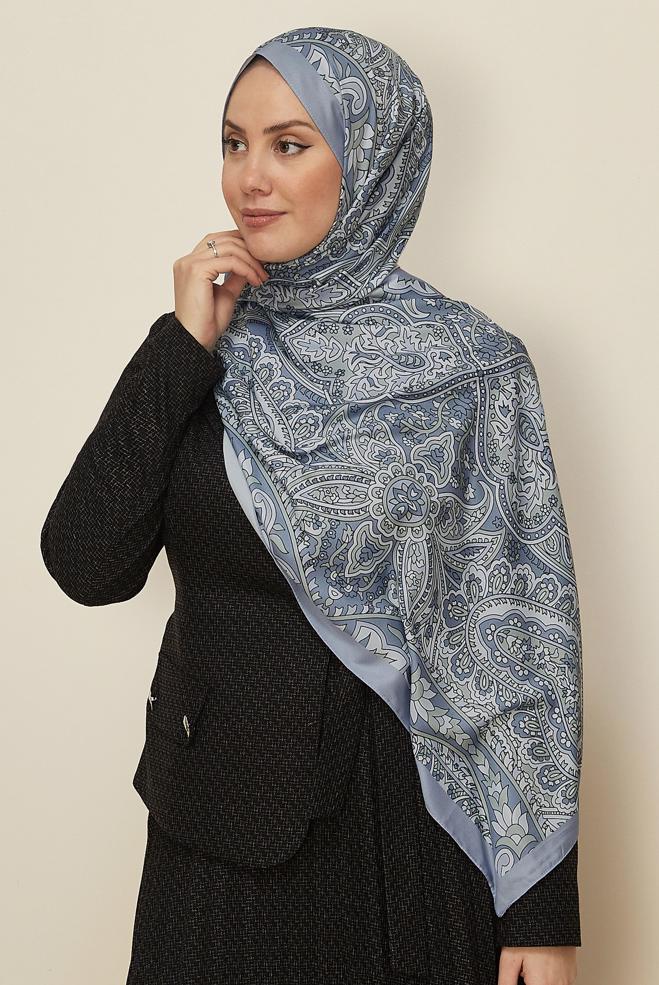 Tesettür giyim MOR ALVİNA ETNİK DESENLİ ŞAL 8522 - ALVİNA