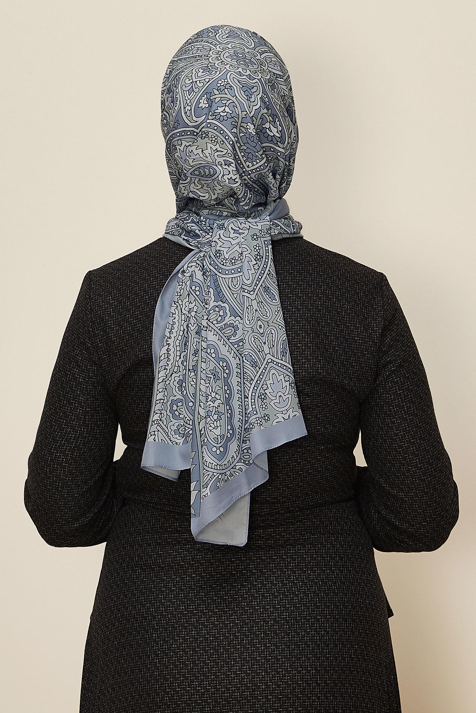 Tesettür giyim MOR ALVİNA ETNİK DESENLİ ŞAL 8522