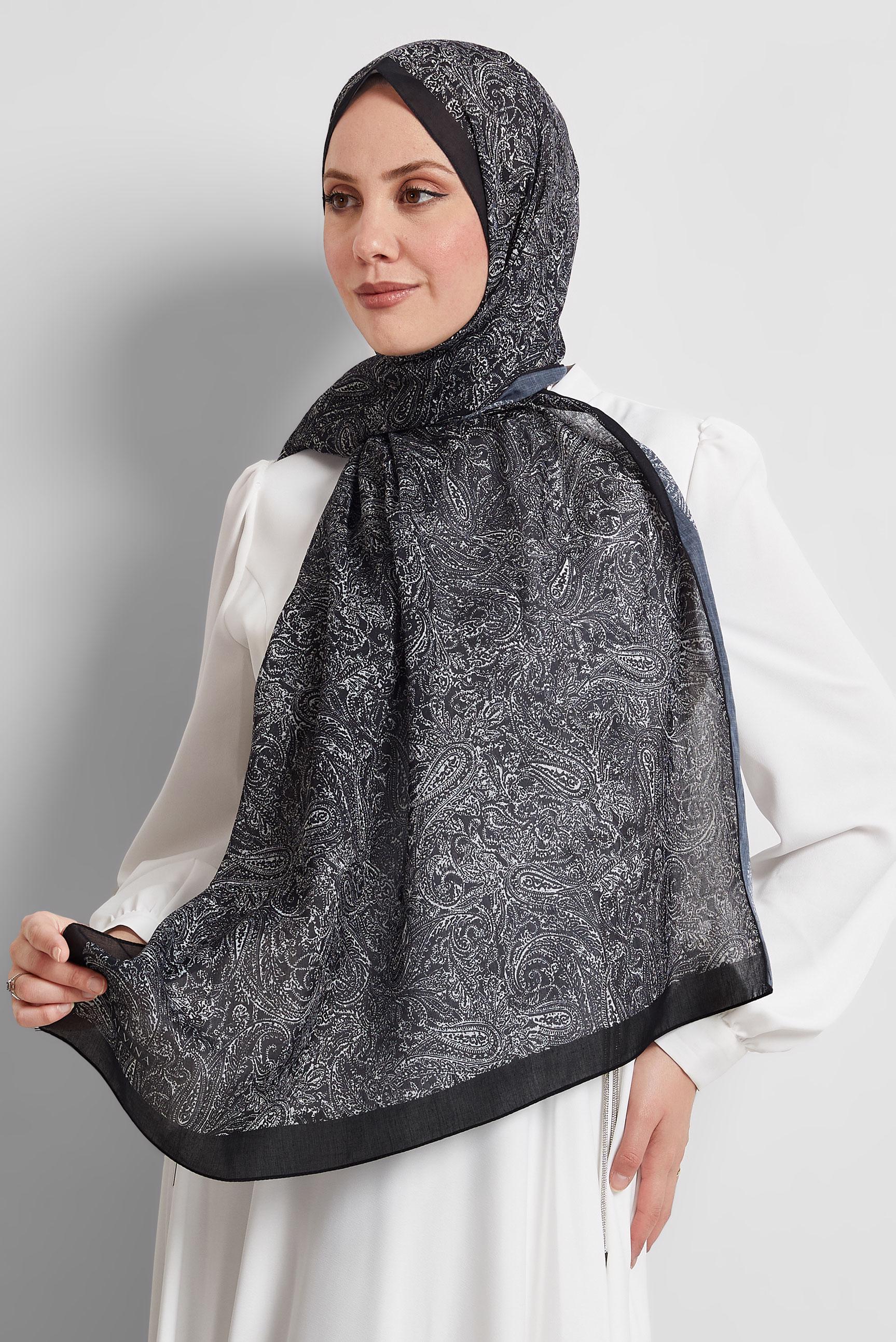 Tesettür giyim SİYAH ALVİNA ŞAL 8530