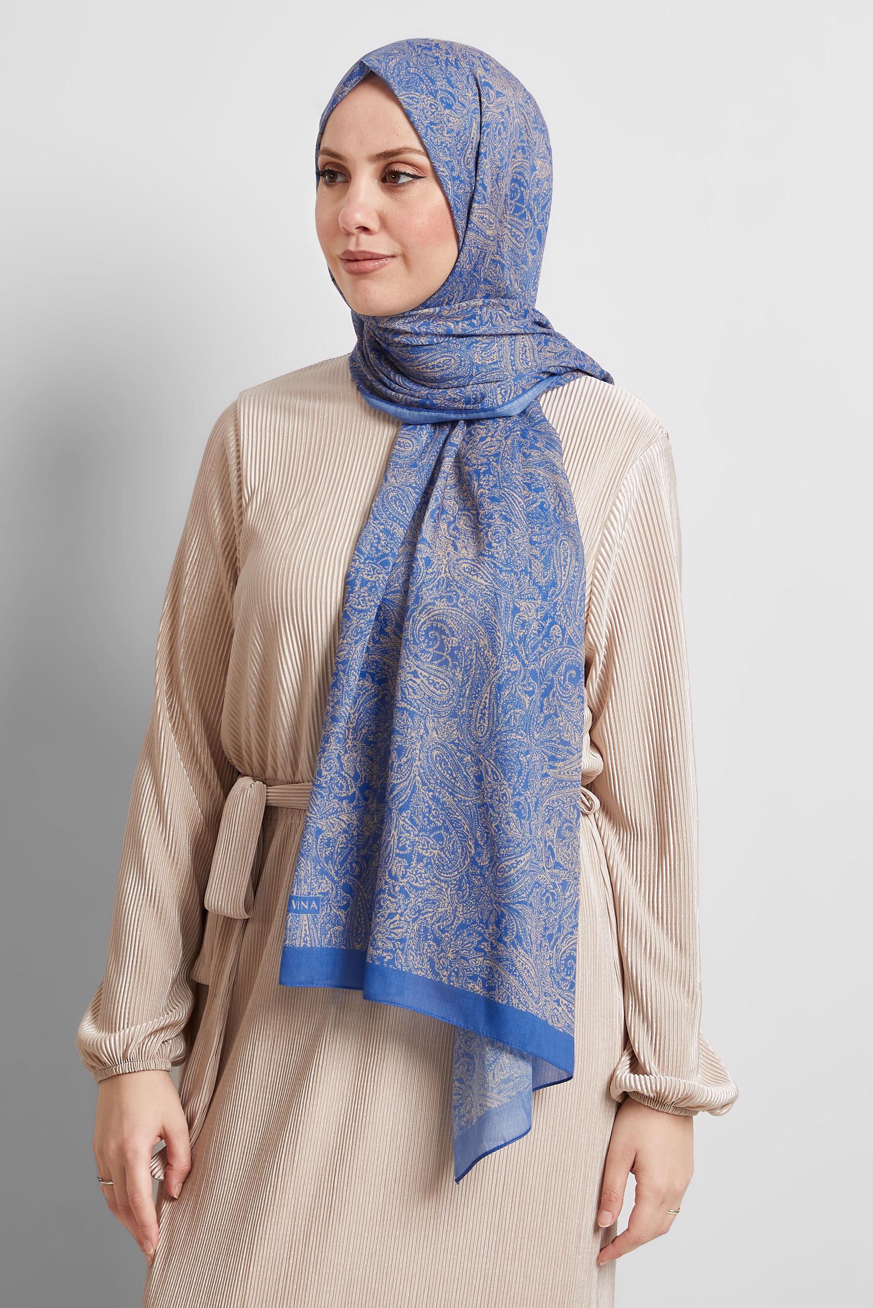 Tesettür giyim MAVİ ALVİNA ŞAL 8530