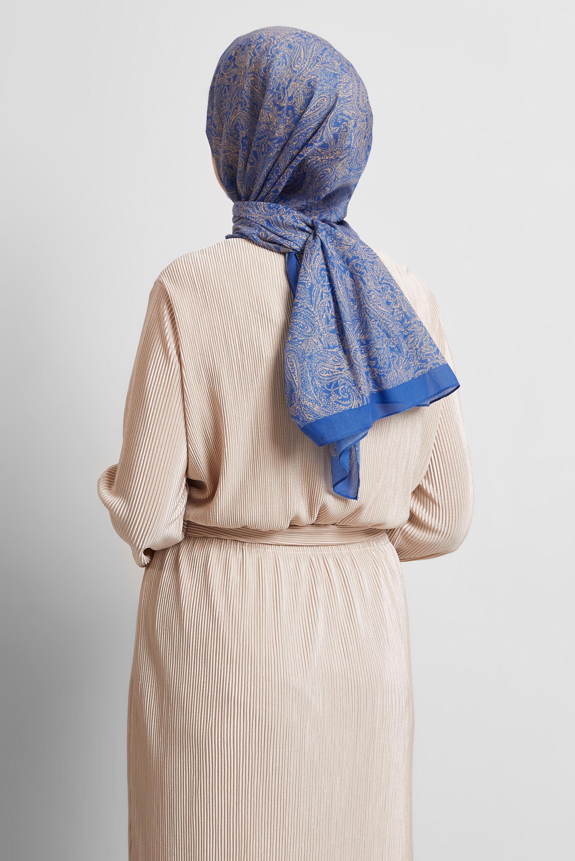 Tesettür giyim MAVİ ALVİNA ŞAL 8530