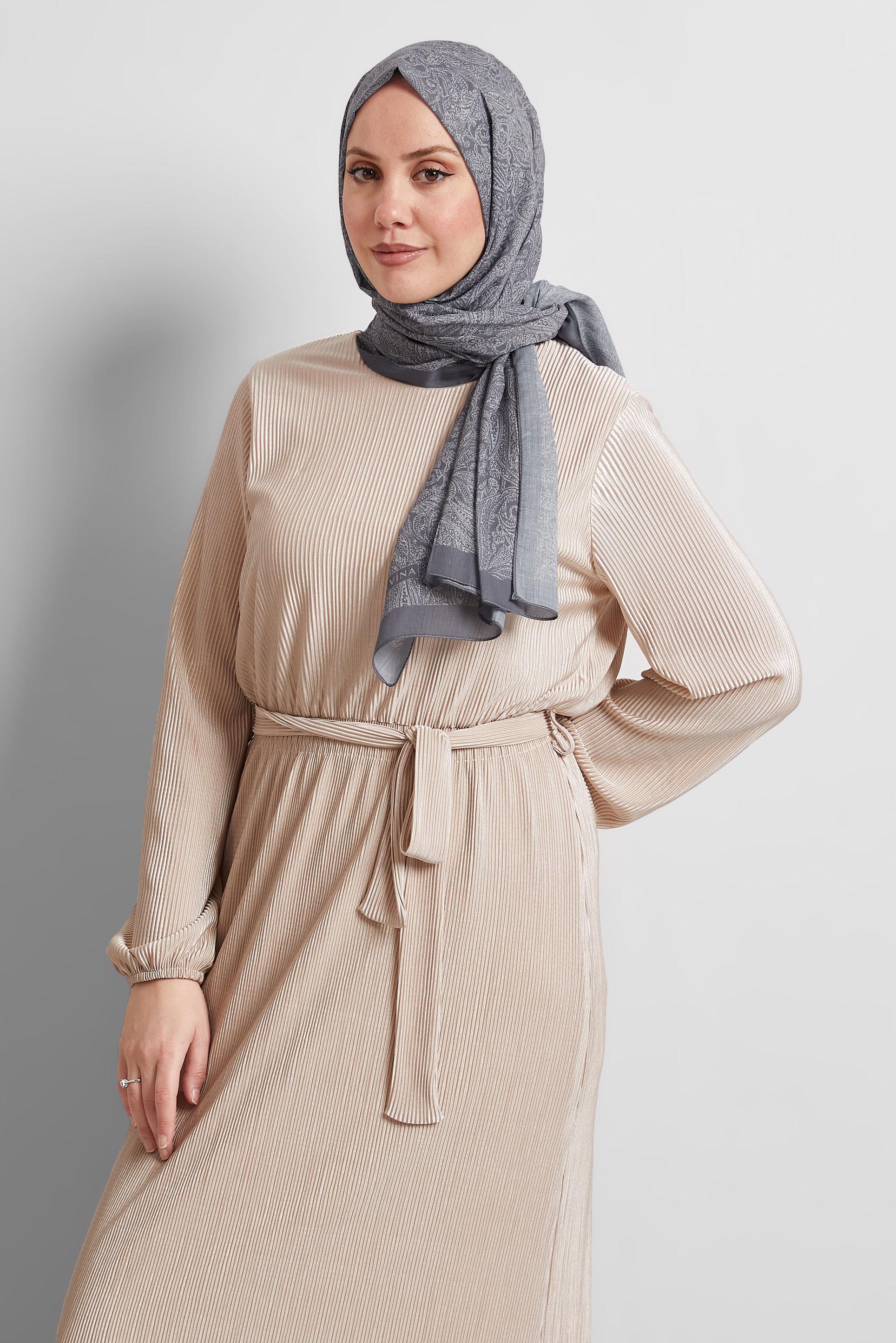 Tesettür giyim GRİ ALVİNA ŞAL 8530
