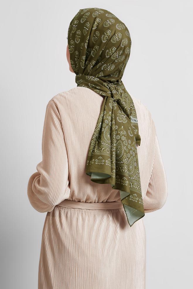 Tesettür giyim KAHVE ALVİNA DESENLİ ŞAL 8531 - ALVİNA