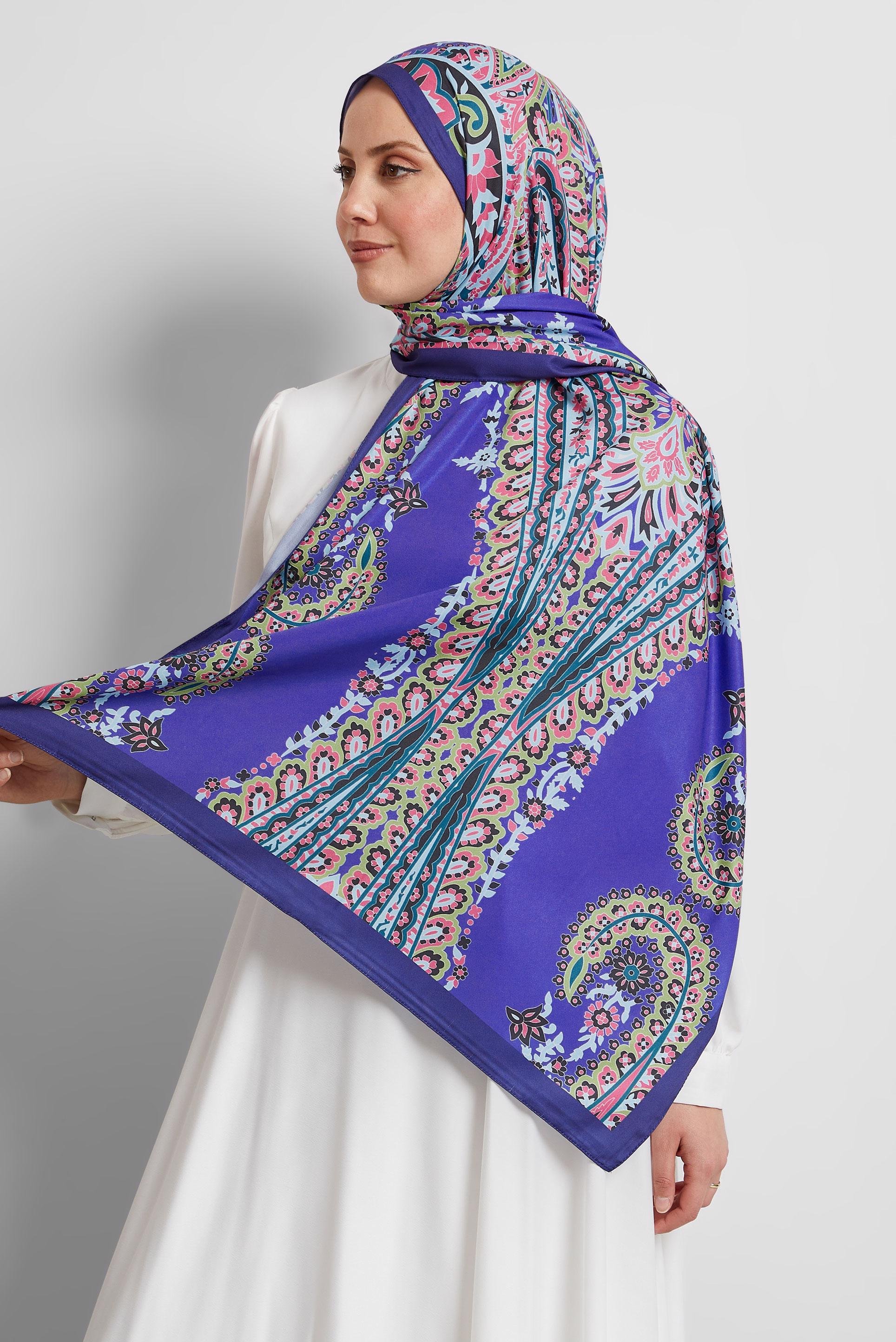 Tesettür giyim MOR ALVİNA DESENLİ ŞAL 8532