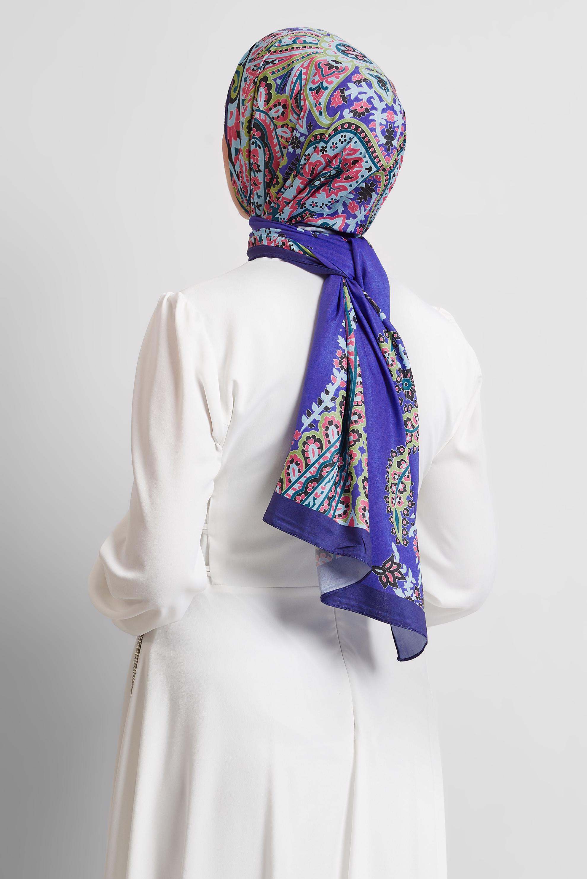 Tesettür giyim MOR ALVİNA DESENLİ ŞAL 8532