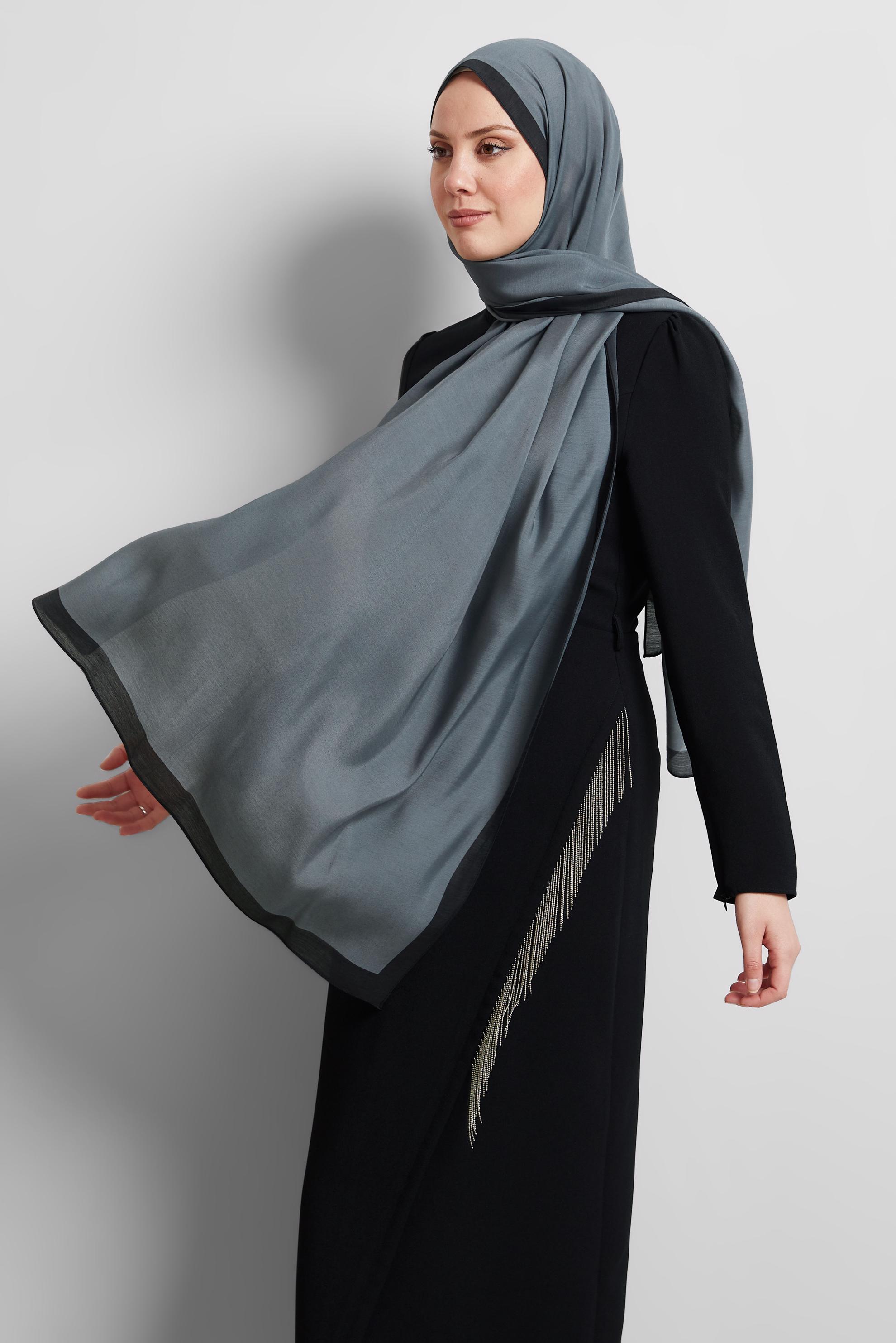 Tesettür giyim GRİ ALVİNA ŞAL 8533