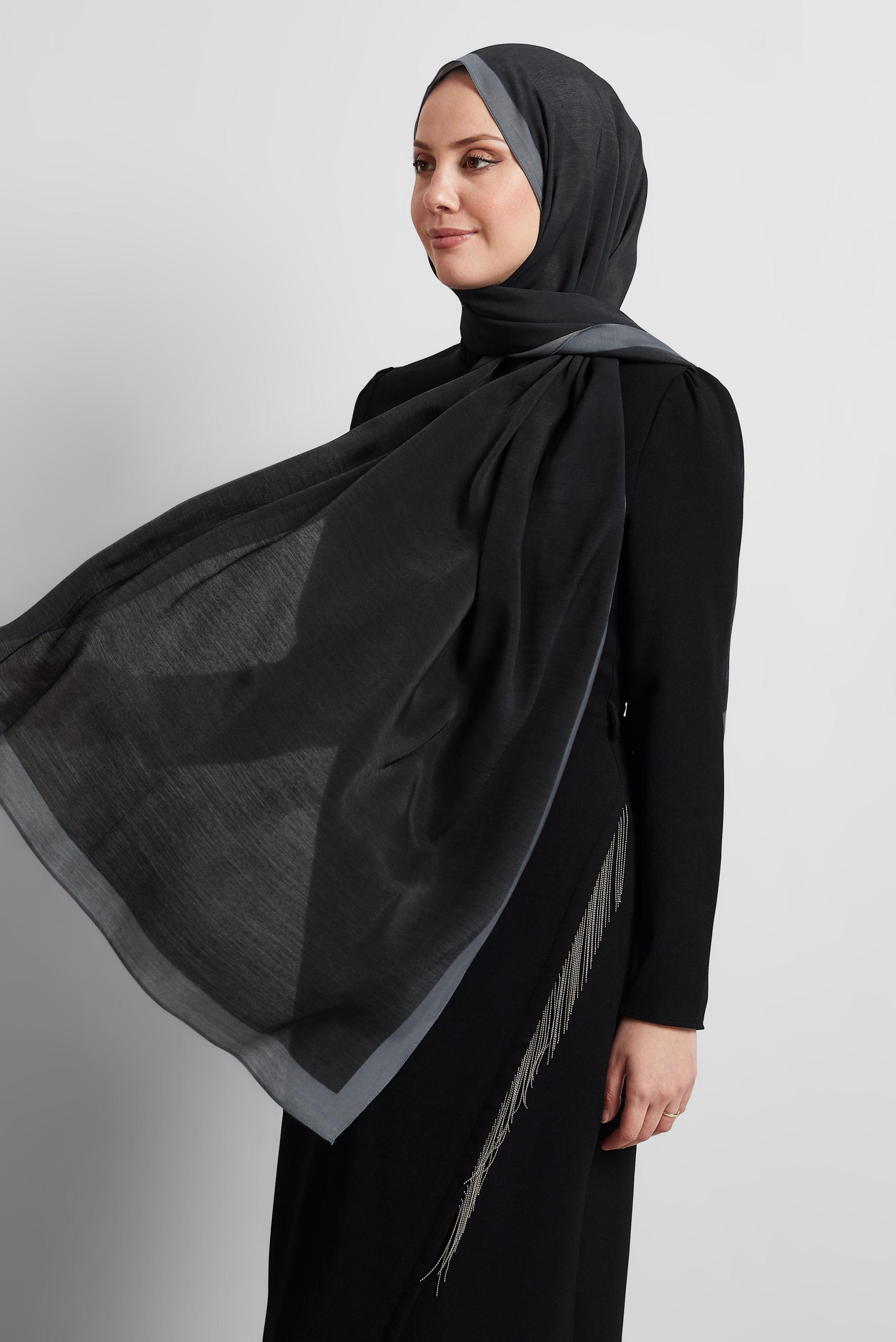 Tesettür giyim SİYAH ALVİNA ŞAL 8533