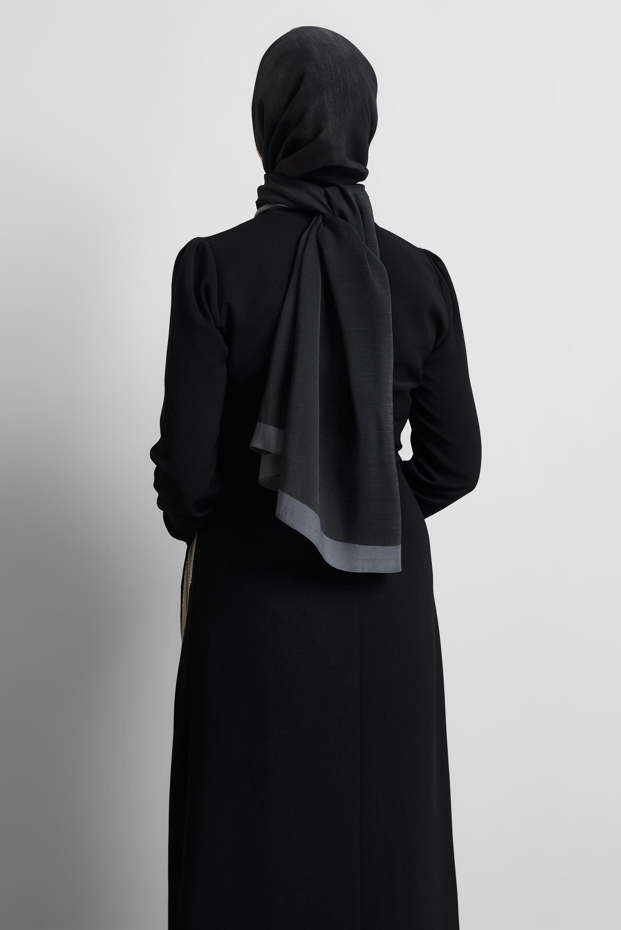 Tesettür giyim SİYAH ALVİNA ŞAL 8533