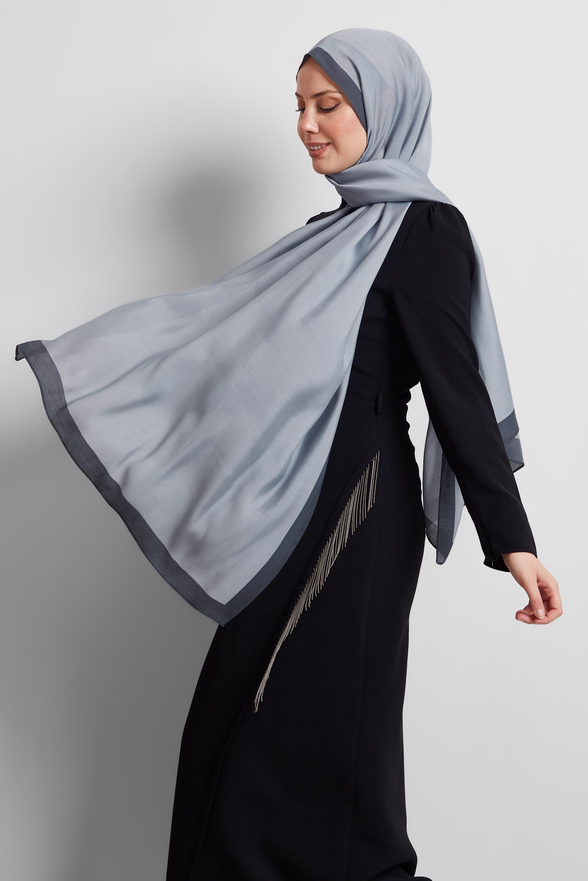 Tesettür giyim GRİ ALVİNA ŞAL 8533