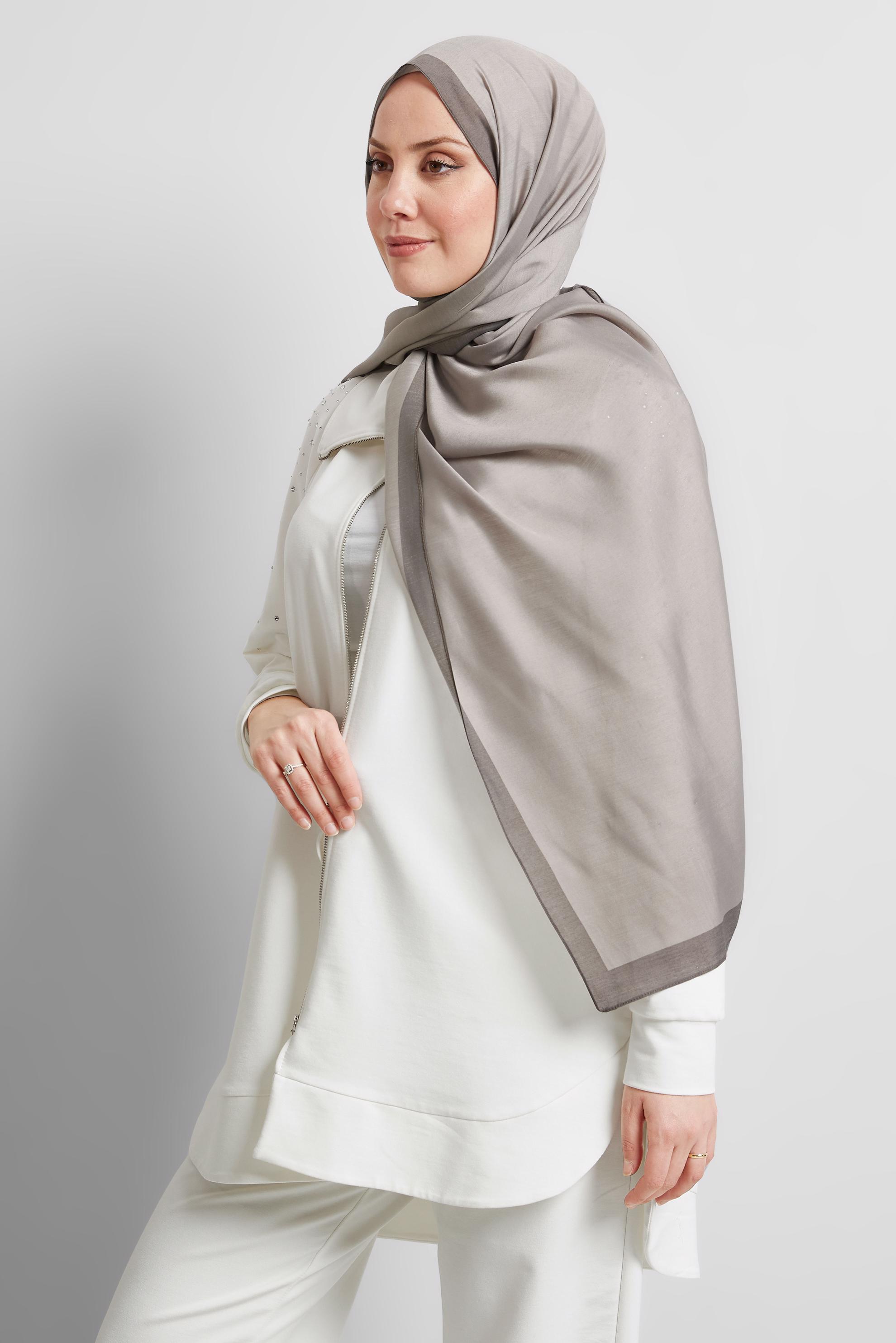 Tesettür giyim VİZON ALVİNA ŞAL 8533