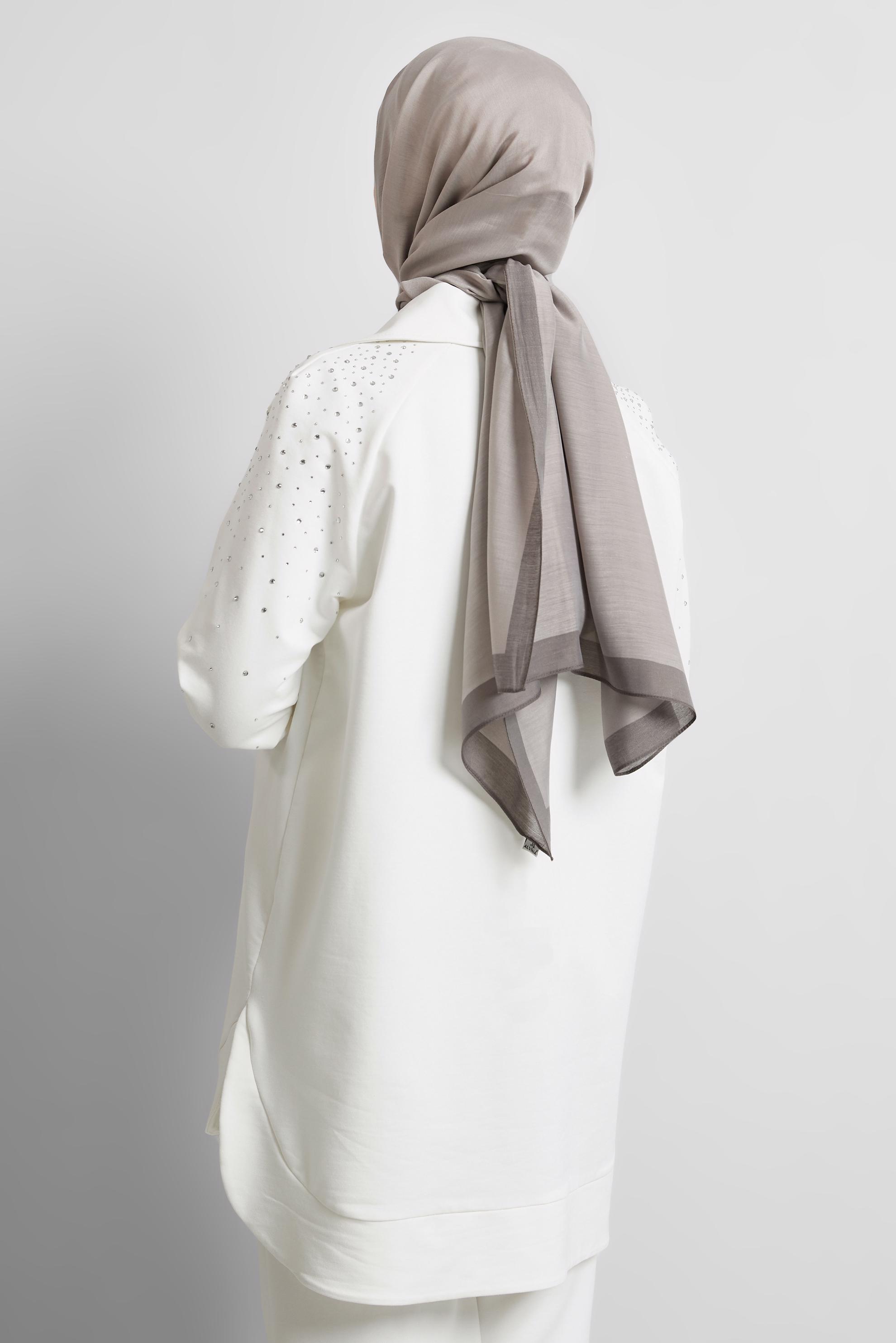 Tesettür giyim VİZON ALVİNA ŞAL 8533