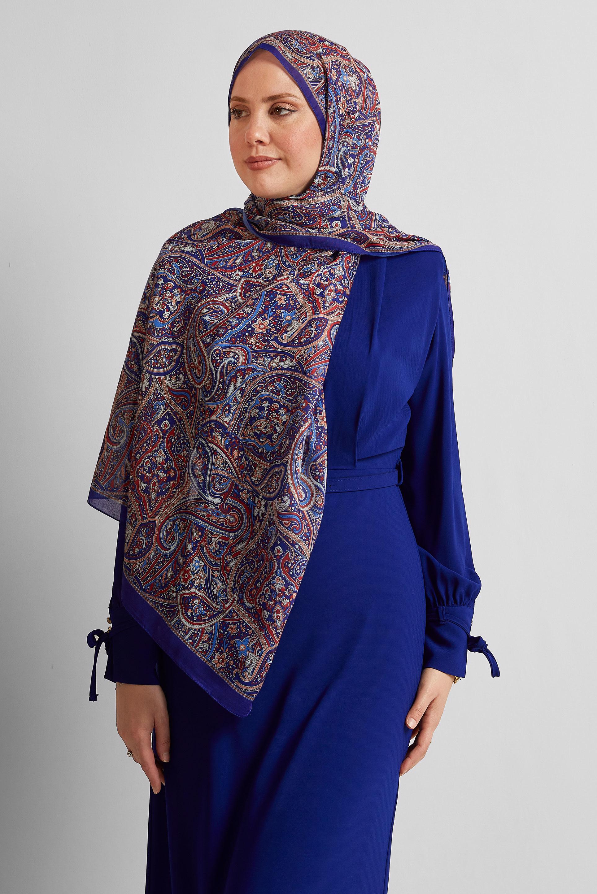 Tesettür giyim MOR ALVİNA ETNİK DESEN ŞAL 8539