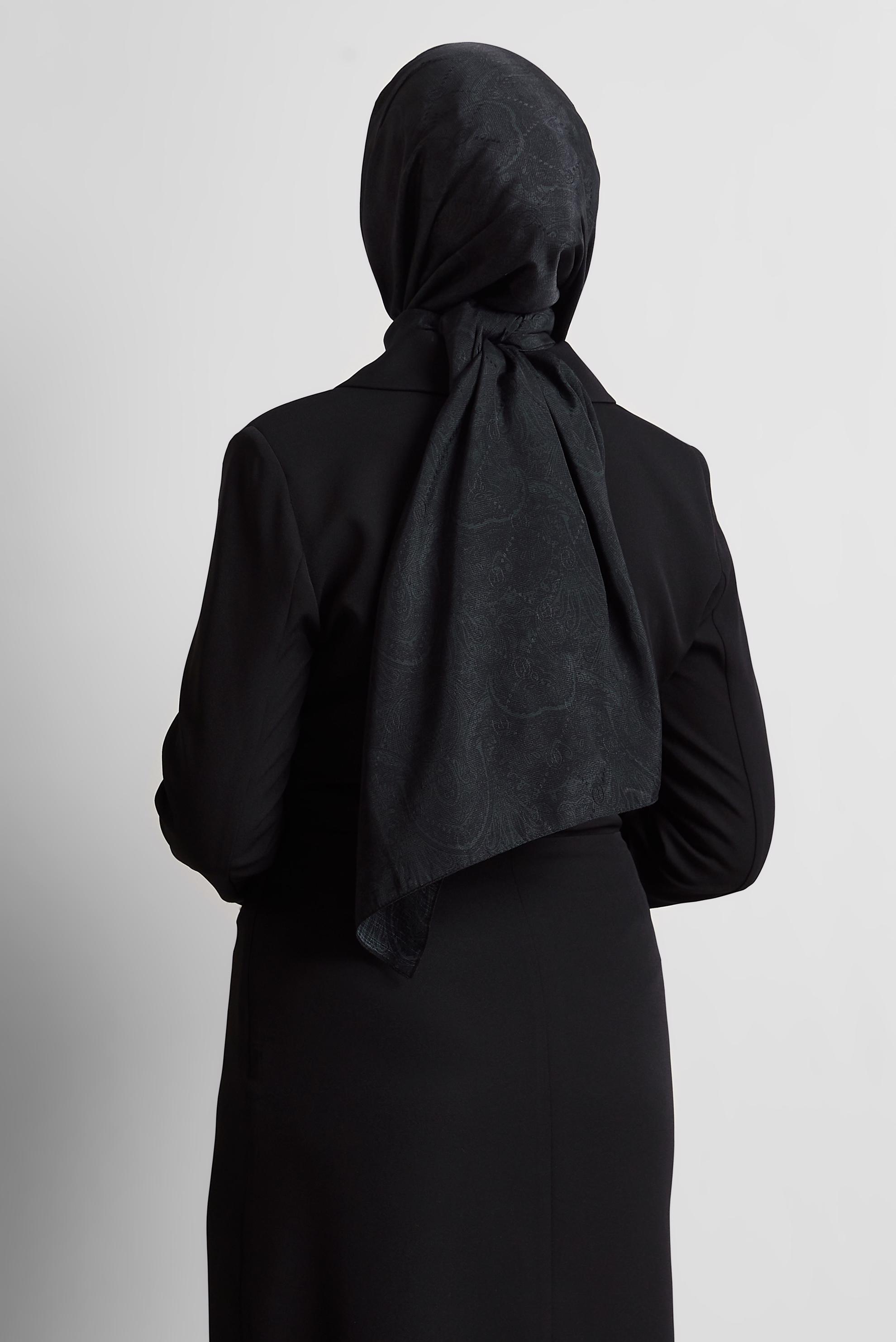 Tesettür giyim SİYAH ALVİNA DESENLİ ŞAL 8541