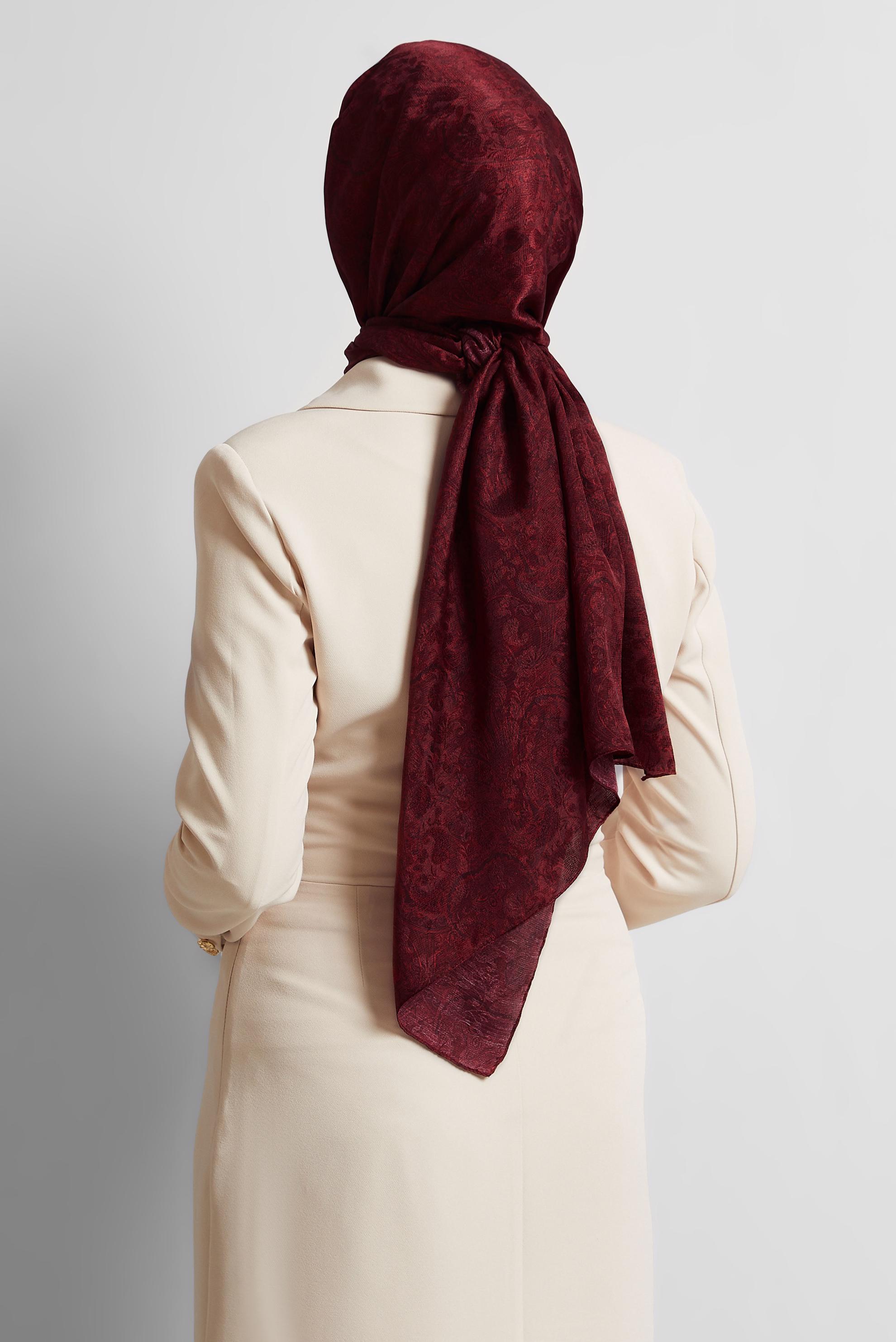 Tesettür giyim KIRMIZI ALVİNA DESENLİ ŞAL 8541