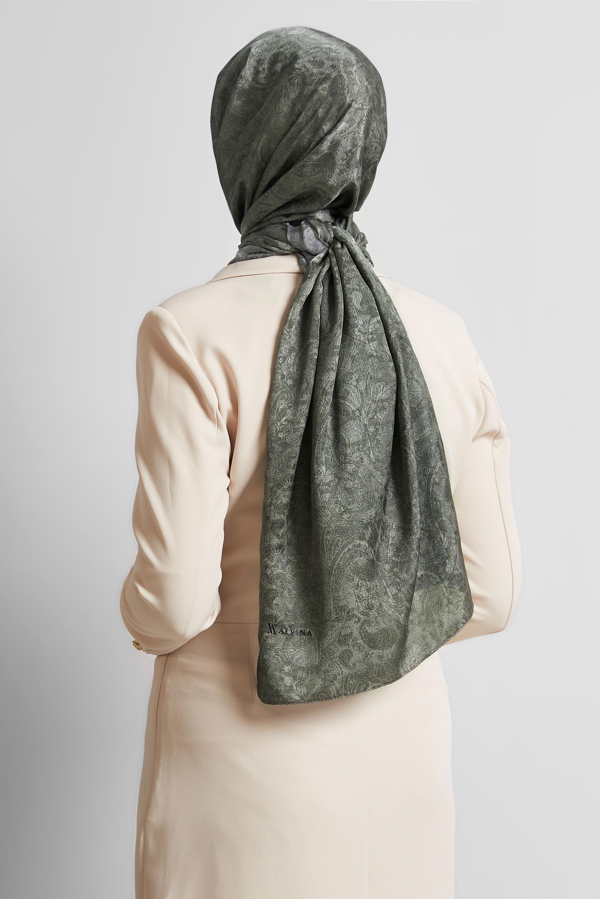 Tesettür giyim KAHVE ALVİNA DESENLİ ŞAL 8541