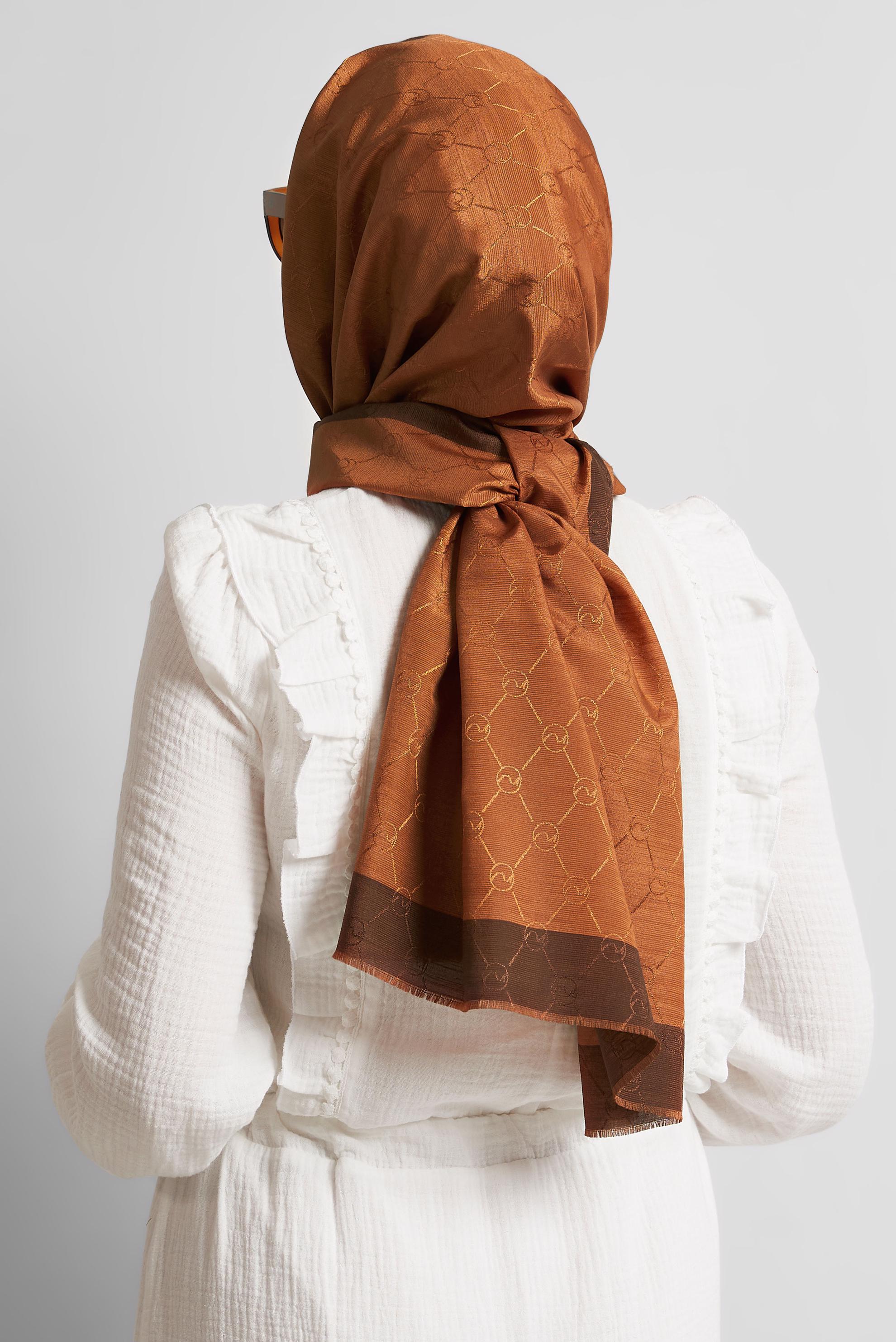 Vêtements hijab ORANGE CHÂLE JACQUARD ALVINA 8542