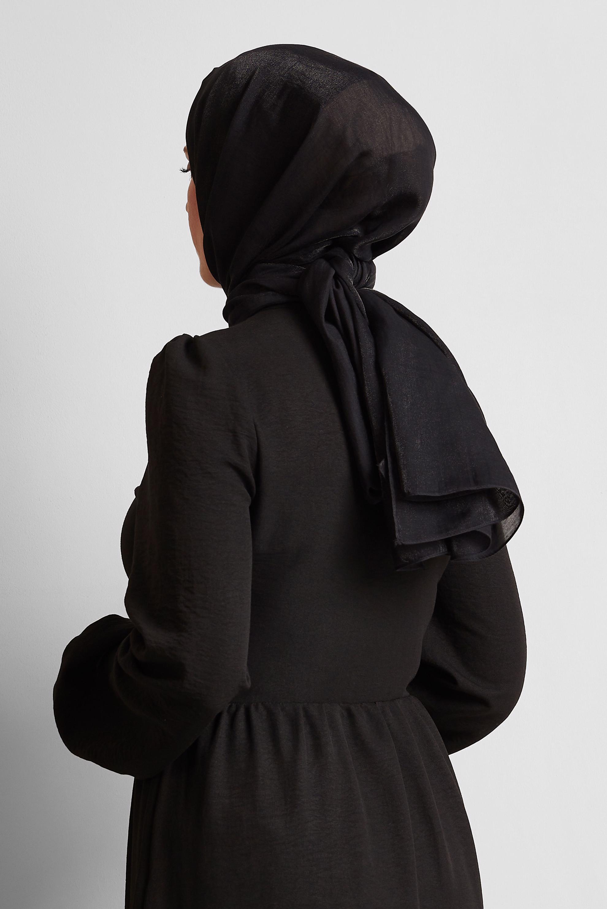 Tesettür giyim SİYAH ALVİNA PAMUK ŞAL 8544