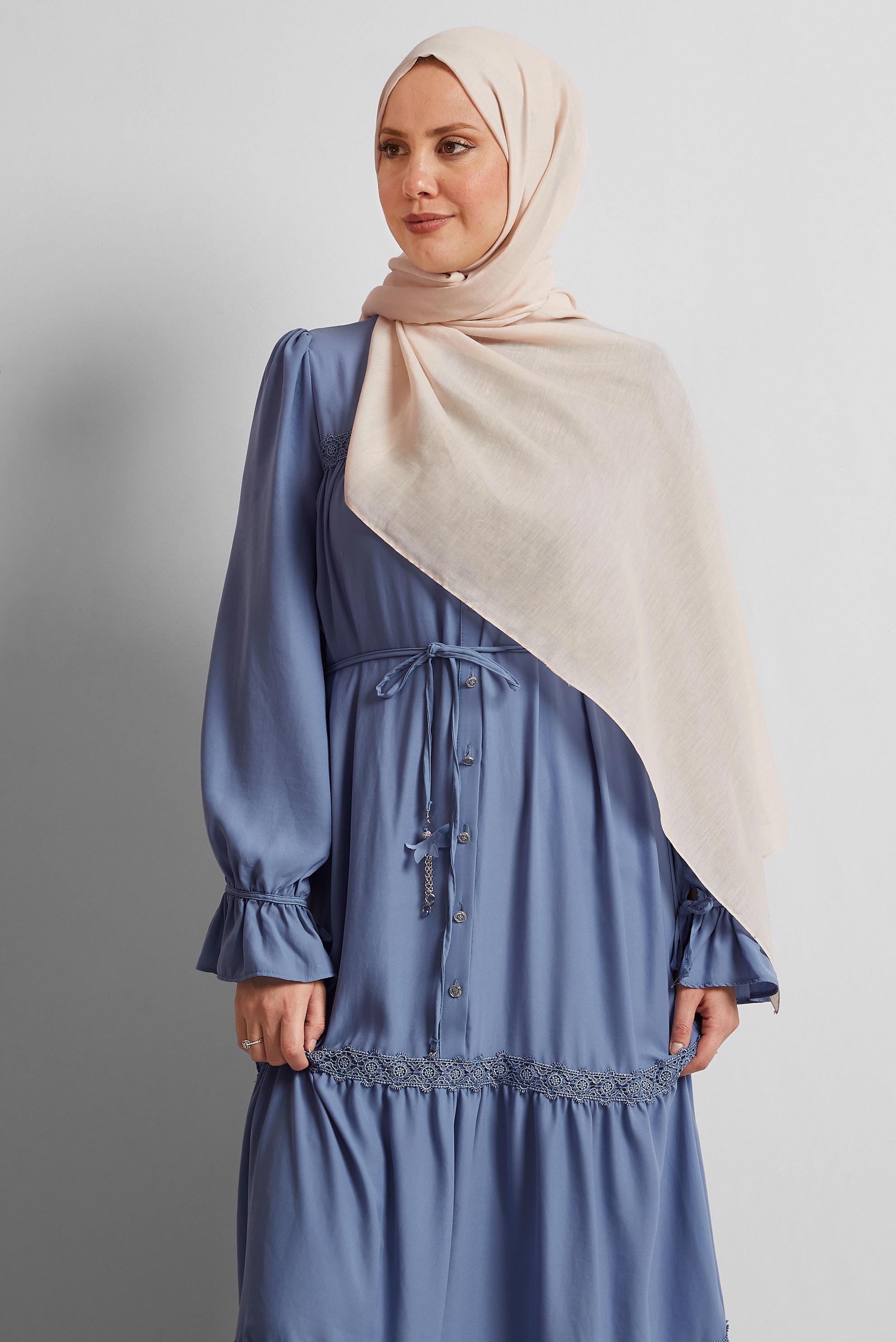 Tesettür giyim BEJ ALVİNA PAMUK ŞAL 8544