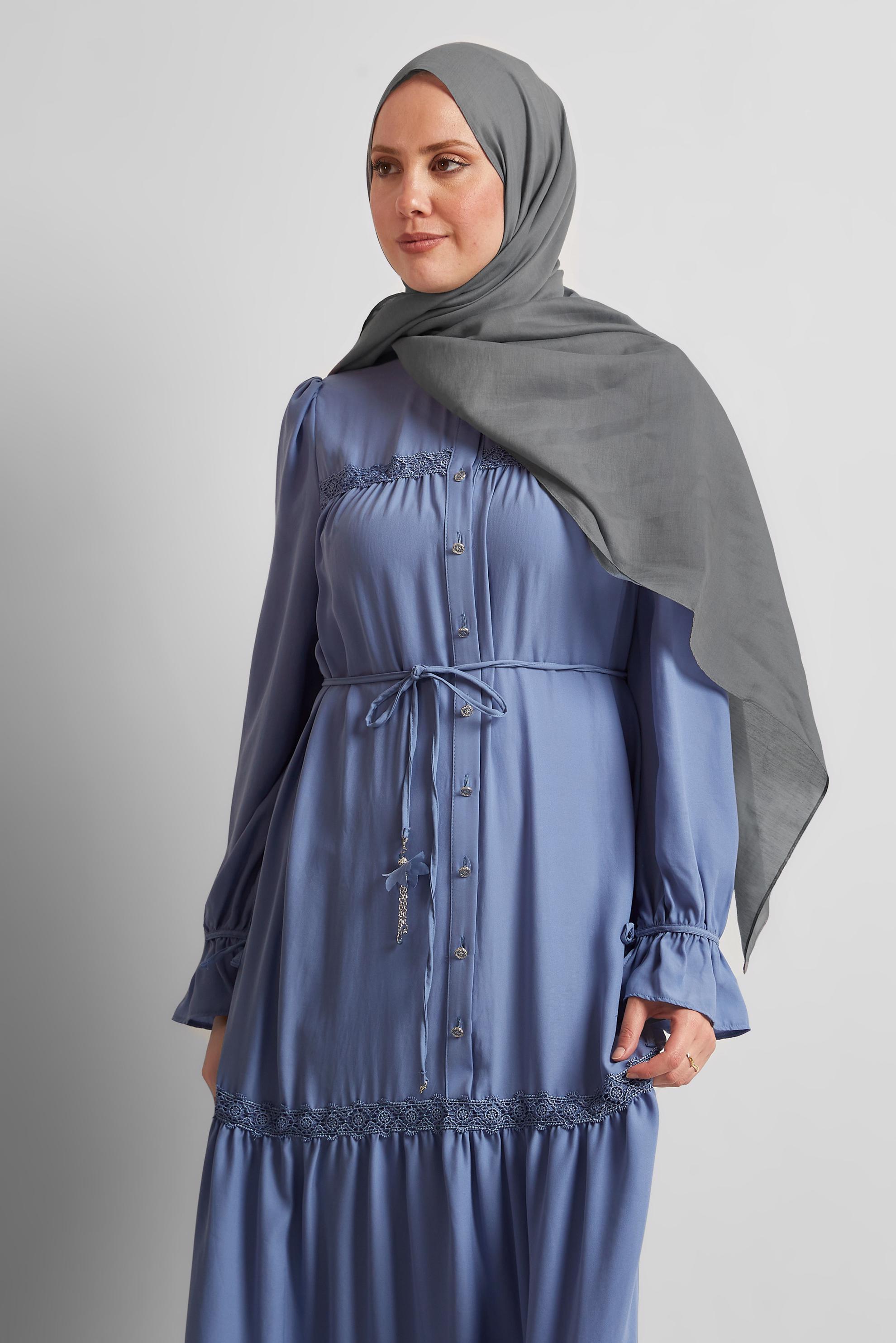Tesettür giyim GRİ ALVİNA PAMUK ŞAL 8544