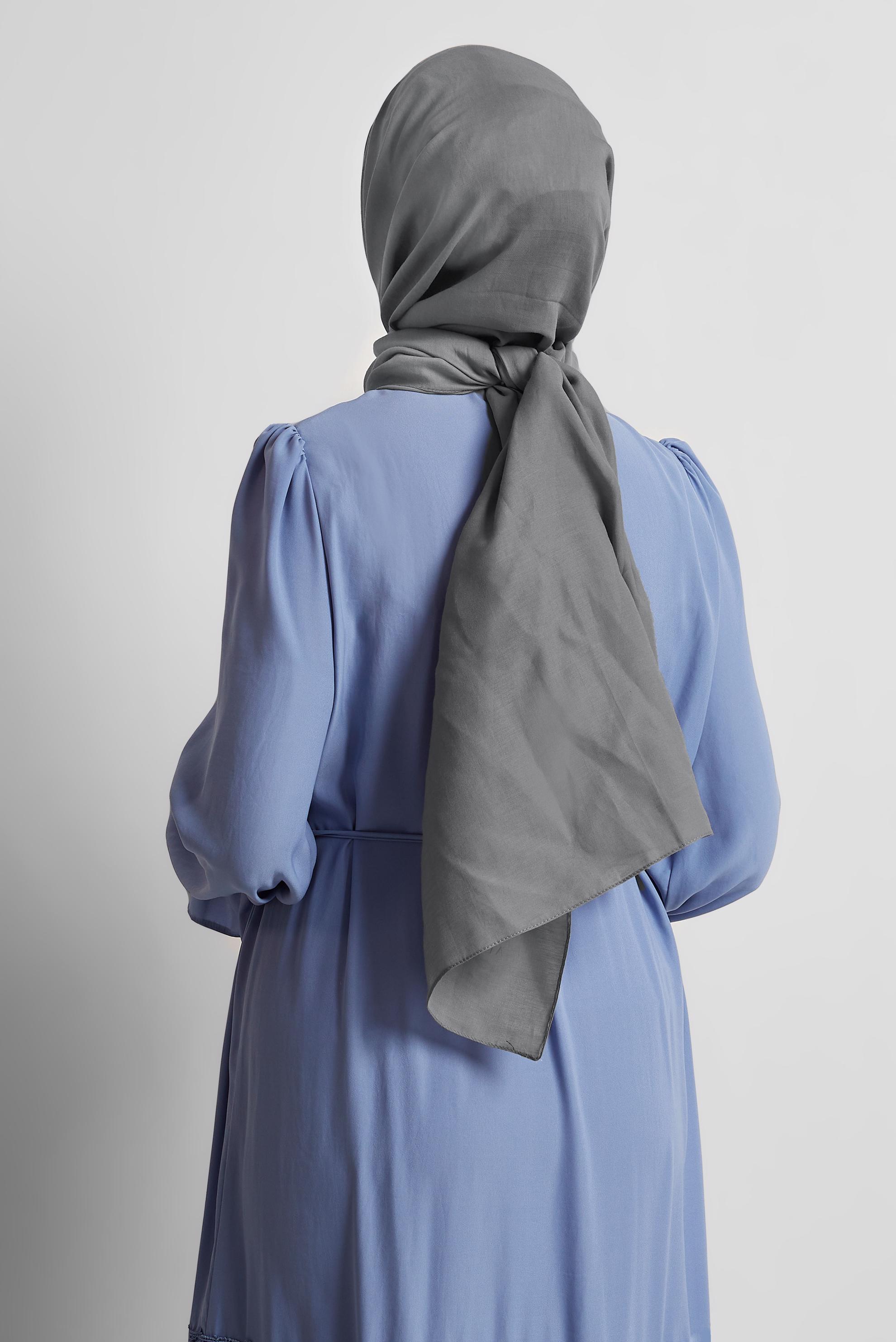 Tesettür giyim GRİ ALVİNA PAMUK ŞAL 8544