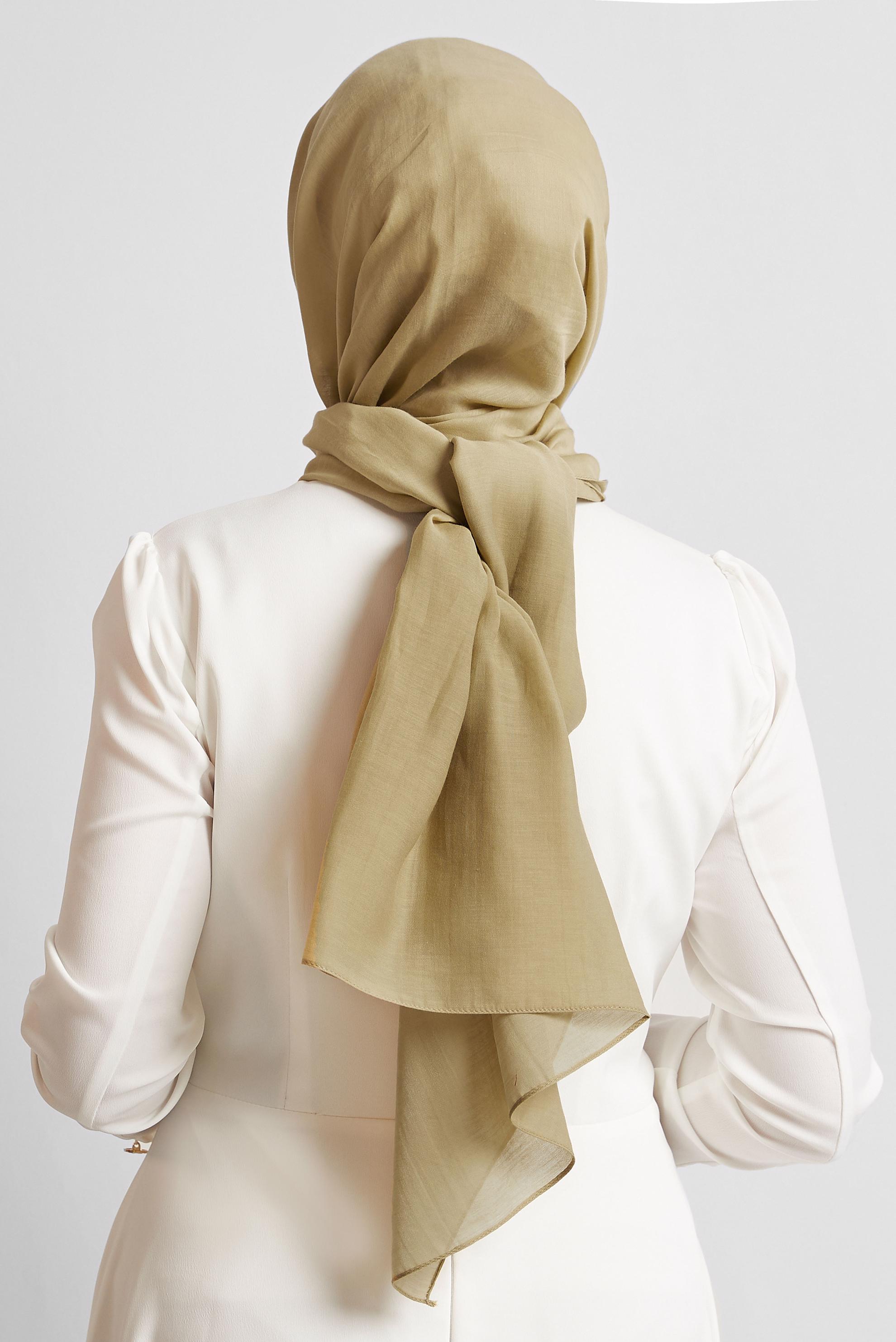 Tesettür giyim YEŞİL ALVİNA PAMUK ŞAL 8544