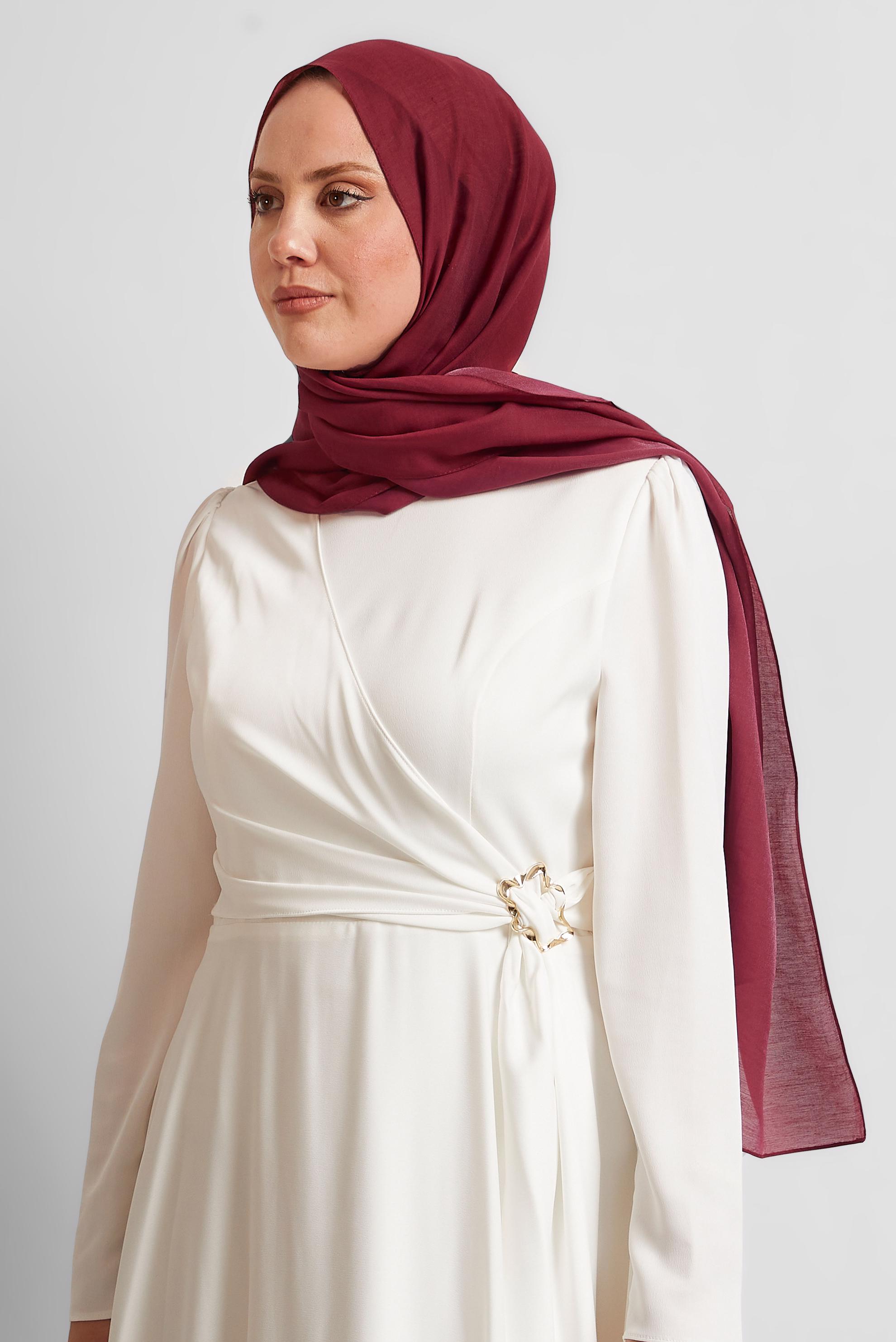 Tesettür giyim BORDO ALVİNA PAMUK ŞAL 8544