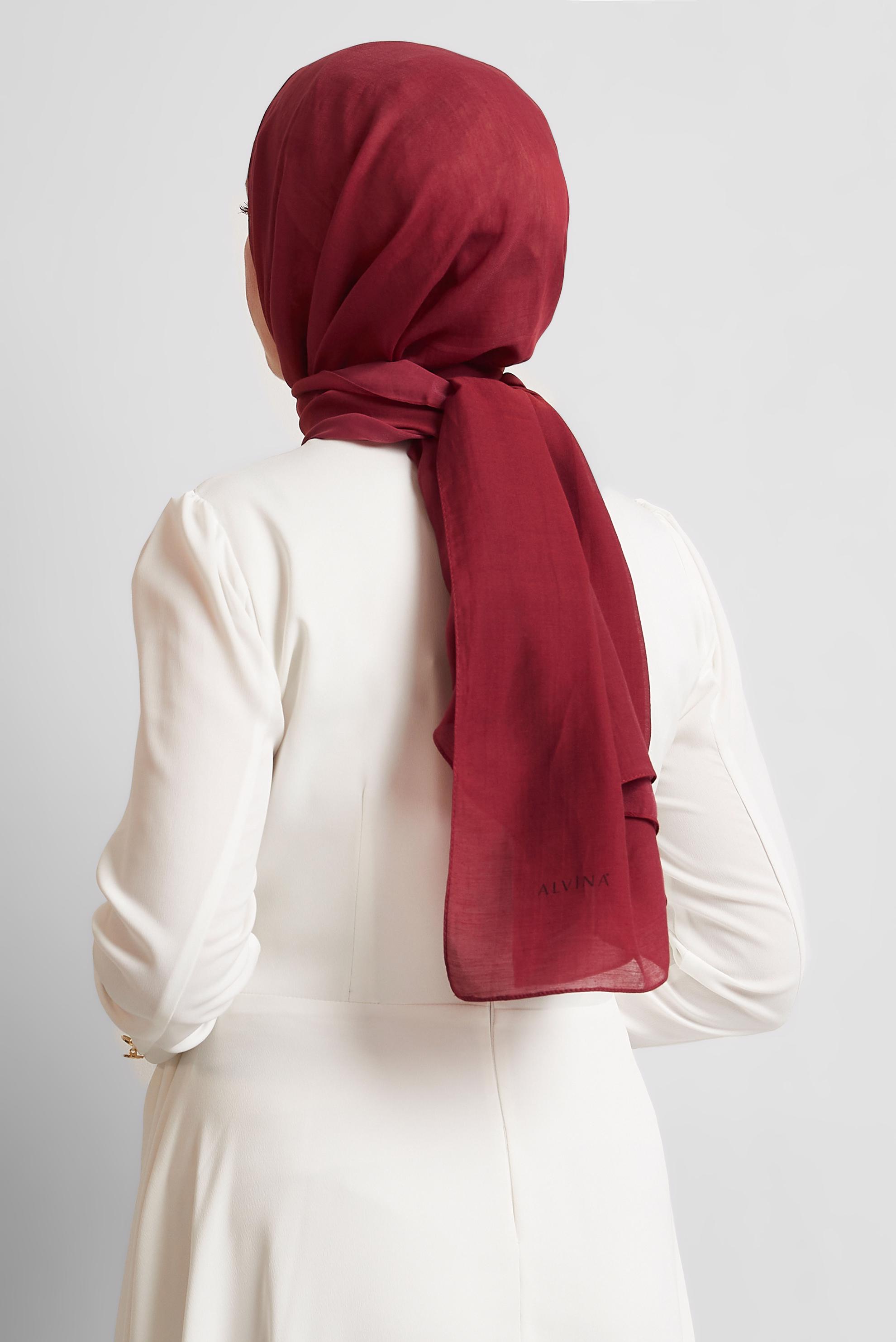 Tesettür giyim BORDO ALVİNA PAMUK ŞAL 8544