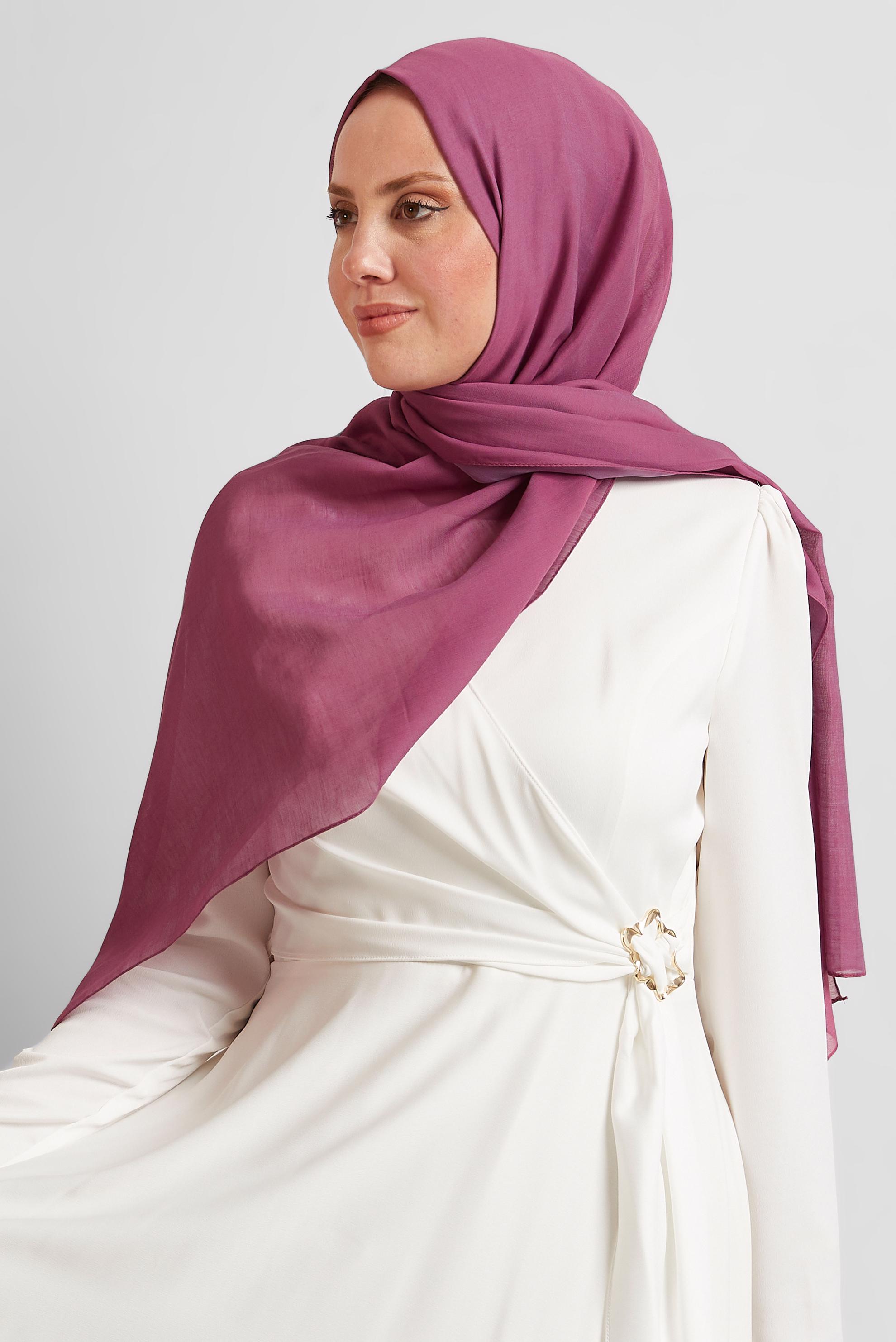 Tesettür giyim FUŞYA ALVİNA PAMUK ŞAL 8544