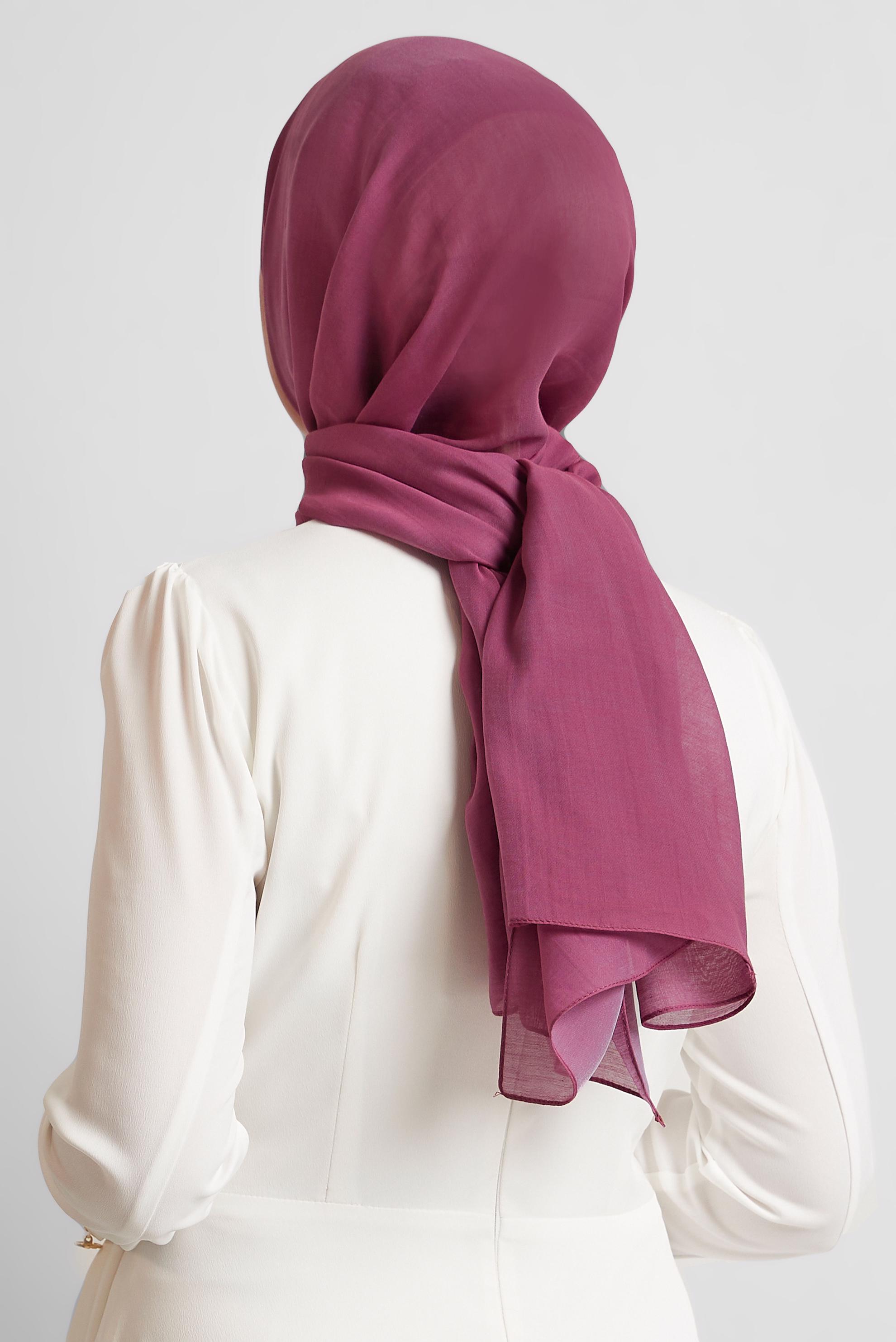 Tesettür giyim FUŞYA ALVİNA PAMUK ŞAL 8544