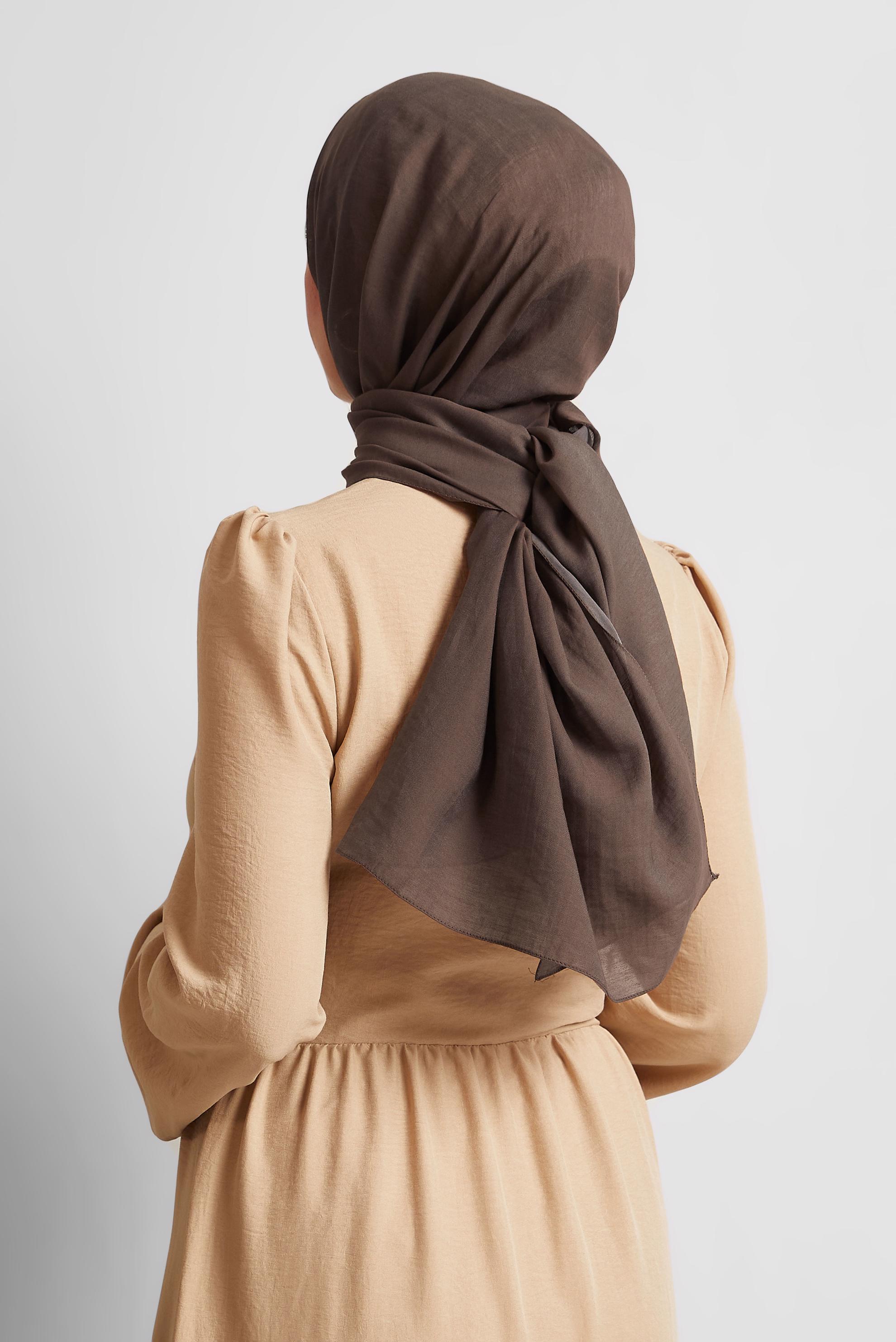 Tesettür giyim KAHVE ALVİNA PAMUK ŞAL 8544