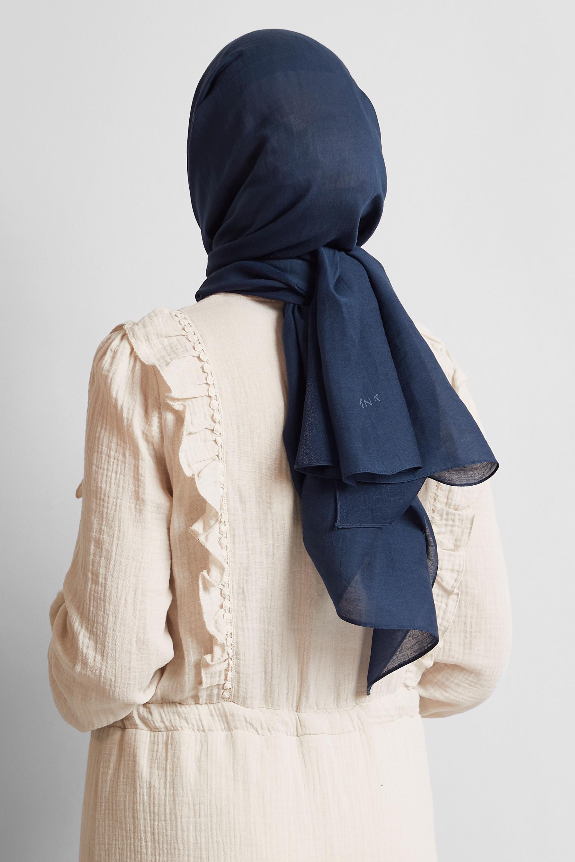 Tesettür giyim LACİVERT ALVİNA PAMUK ŞAL 8544