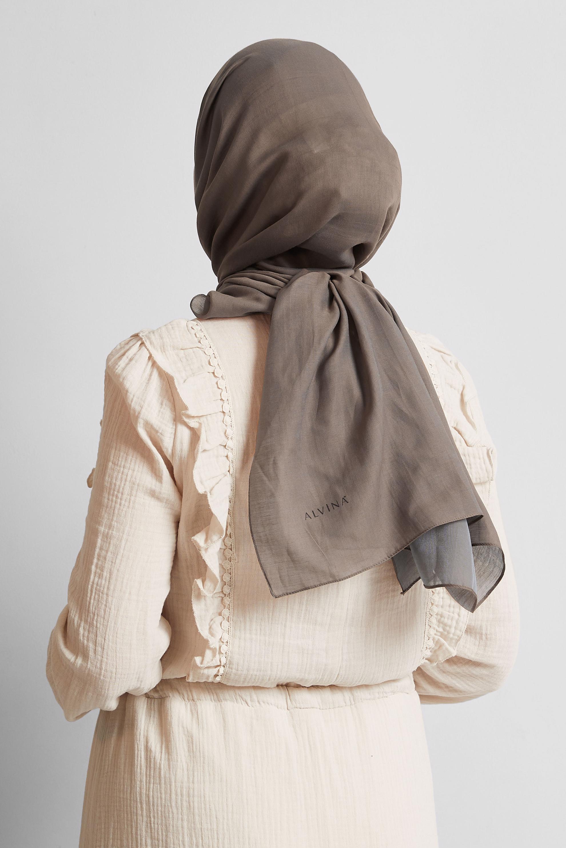 Tesettür giyim KAHVE ALVİNA PAMUK ŞAL 8544