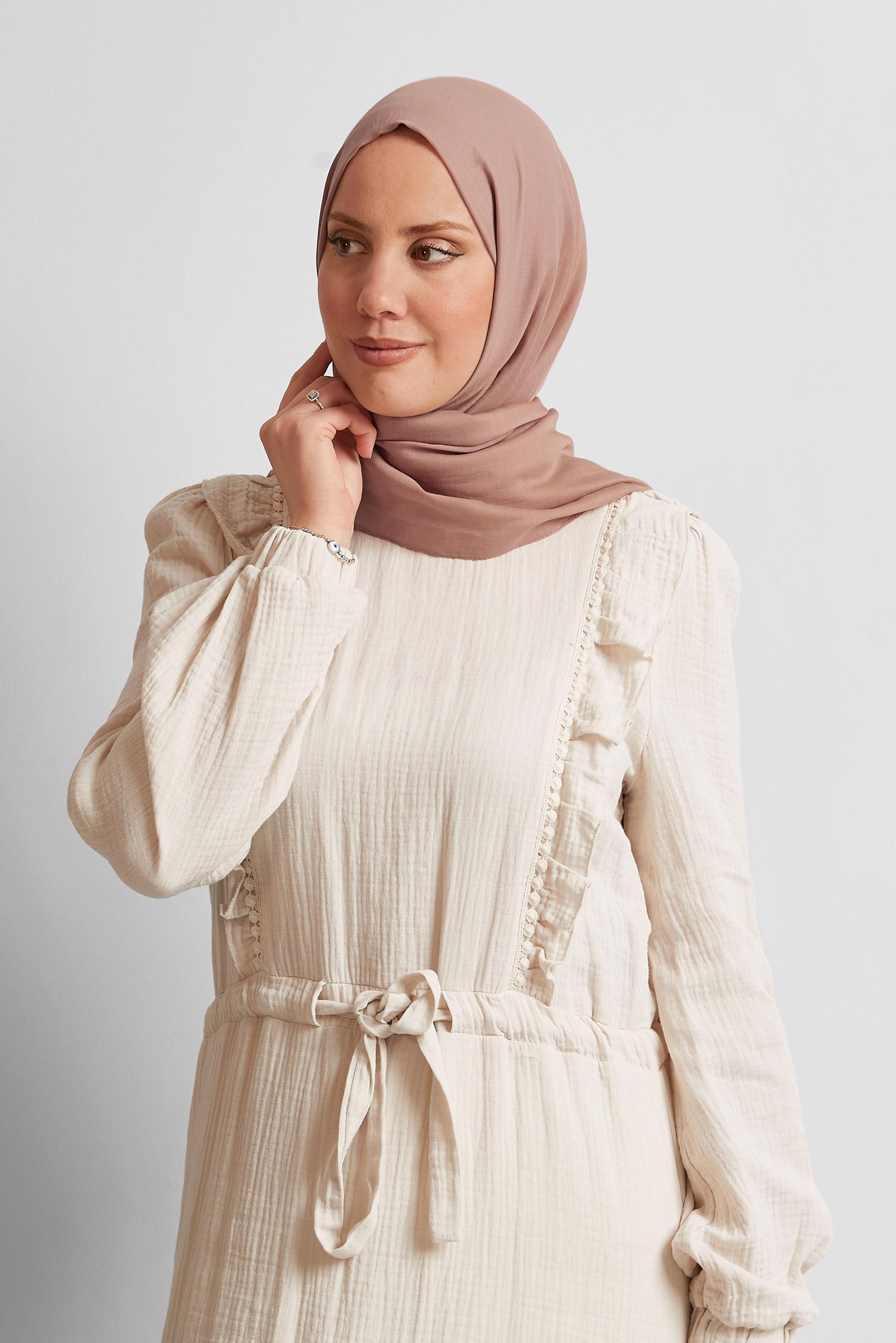 Tesettür giyim TABA ALVİNA PAMUK ŞAL 8544