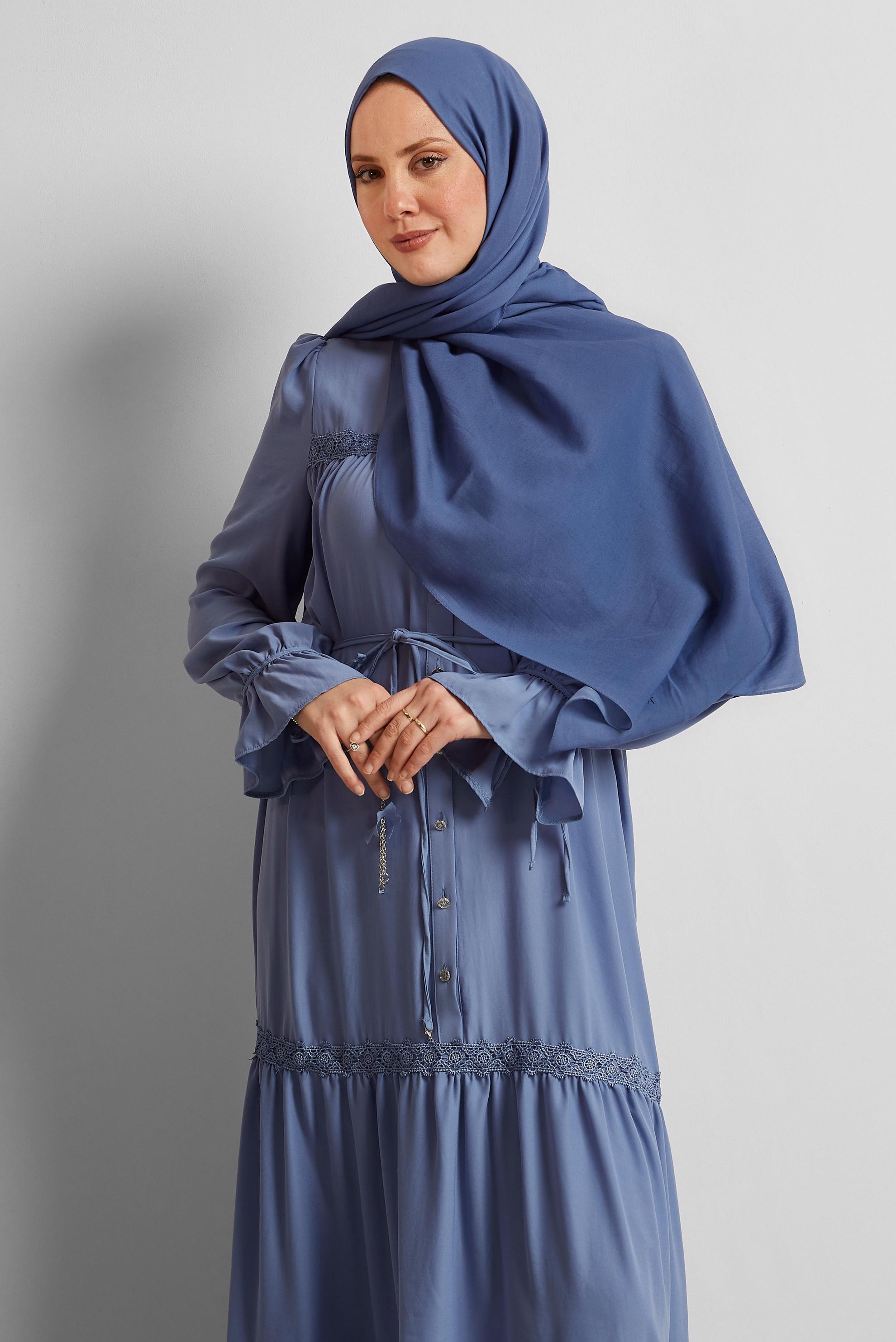 Tesettür giyim LACİVERT ALVİNA PAMUK ŞAL 8544